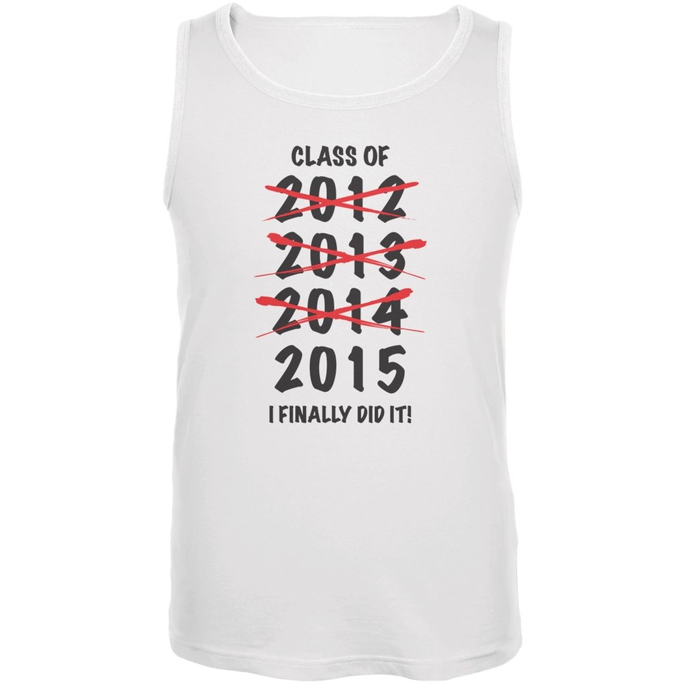 Old Glory Graduation 'I Finally Did It' White Adult Tank Top - Perfect for Graduation Parties & Patriotic Celebrations