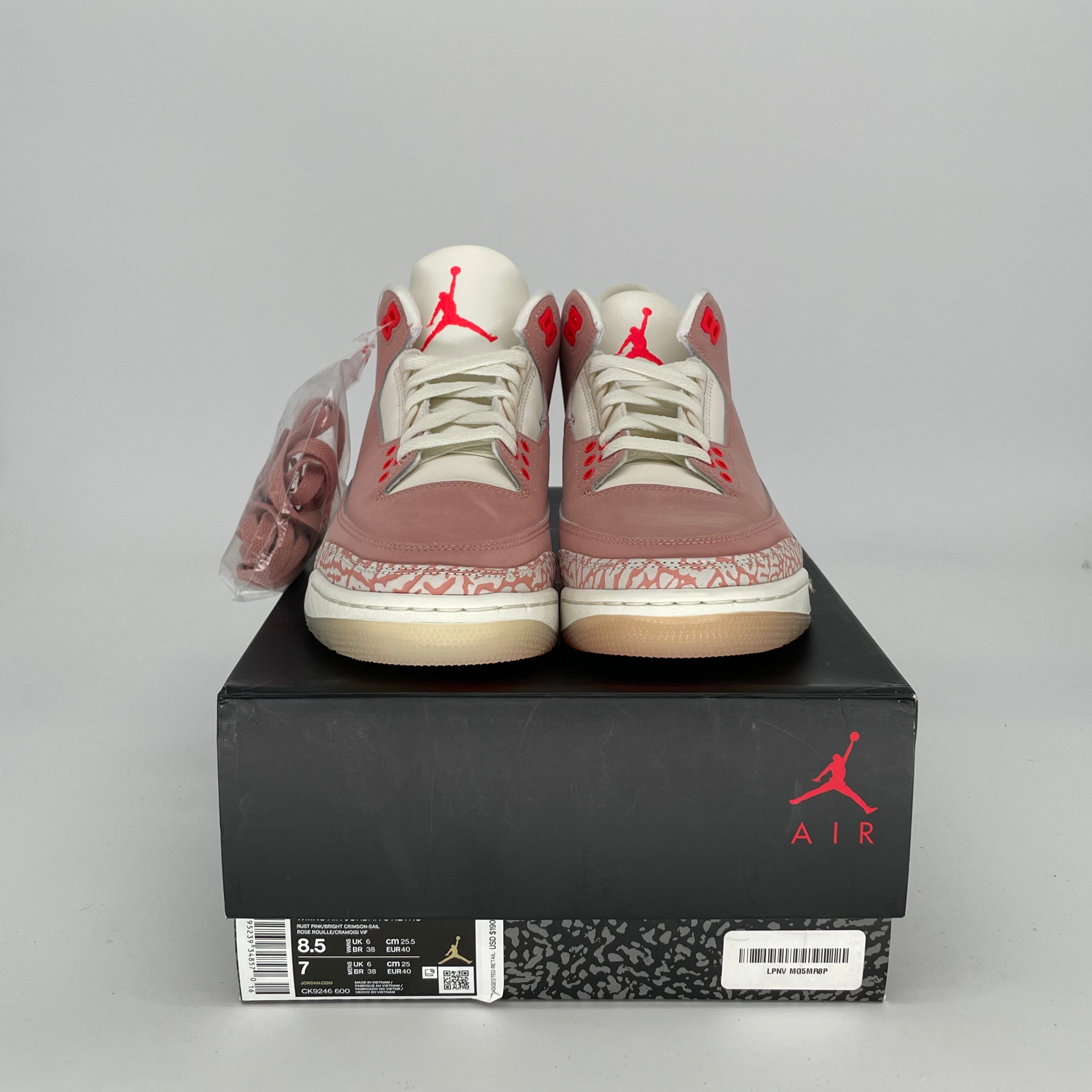 AIR JORDAN 3 Retro Rust Pink Women's Shoes Size 7/8.5W - Style CK9246-600 | Basketball Sneakers & Casual Wear for Women