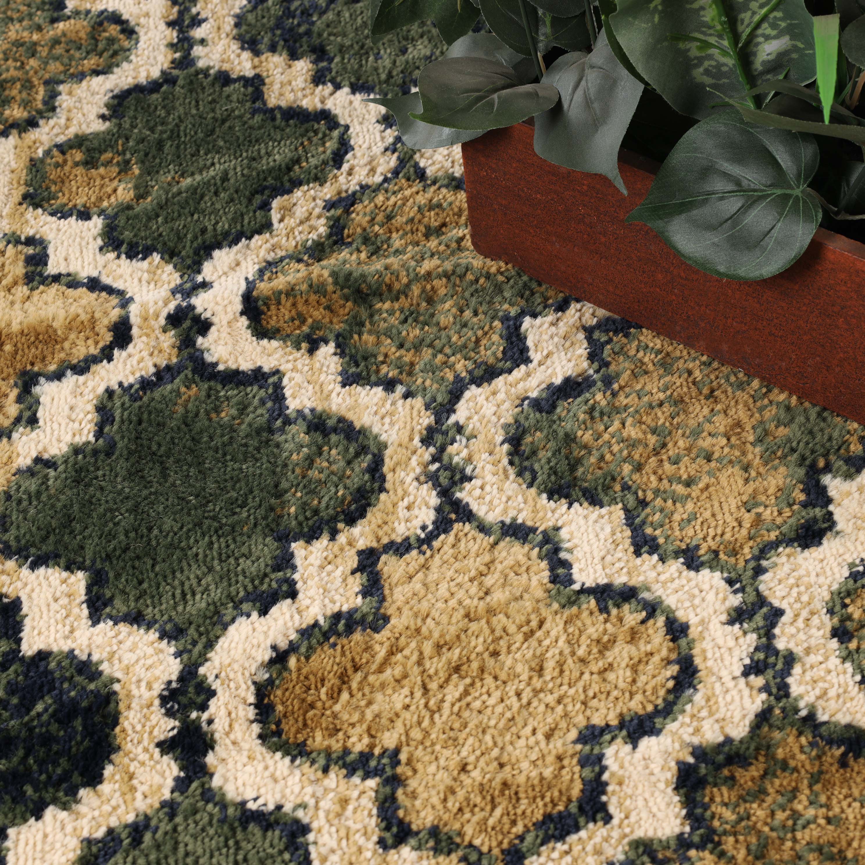 Viking Geometric Trellis Indoor Area Rug & Runner - Non-Slip Boho Chic Carpet for Living Room, Bedroom, Hallway - Perfect for Nordic Home Decor & Cozy Spaces