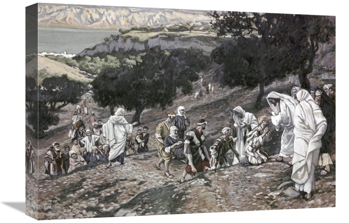 22 in. Jesus Healing The Lame & The Blind Religious Wall Art Print by James Tissot - Biblical Home Decor for Church, Office & Christian Living Spaces
