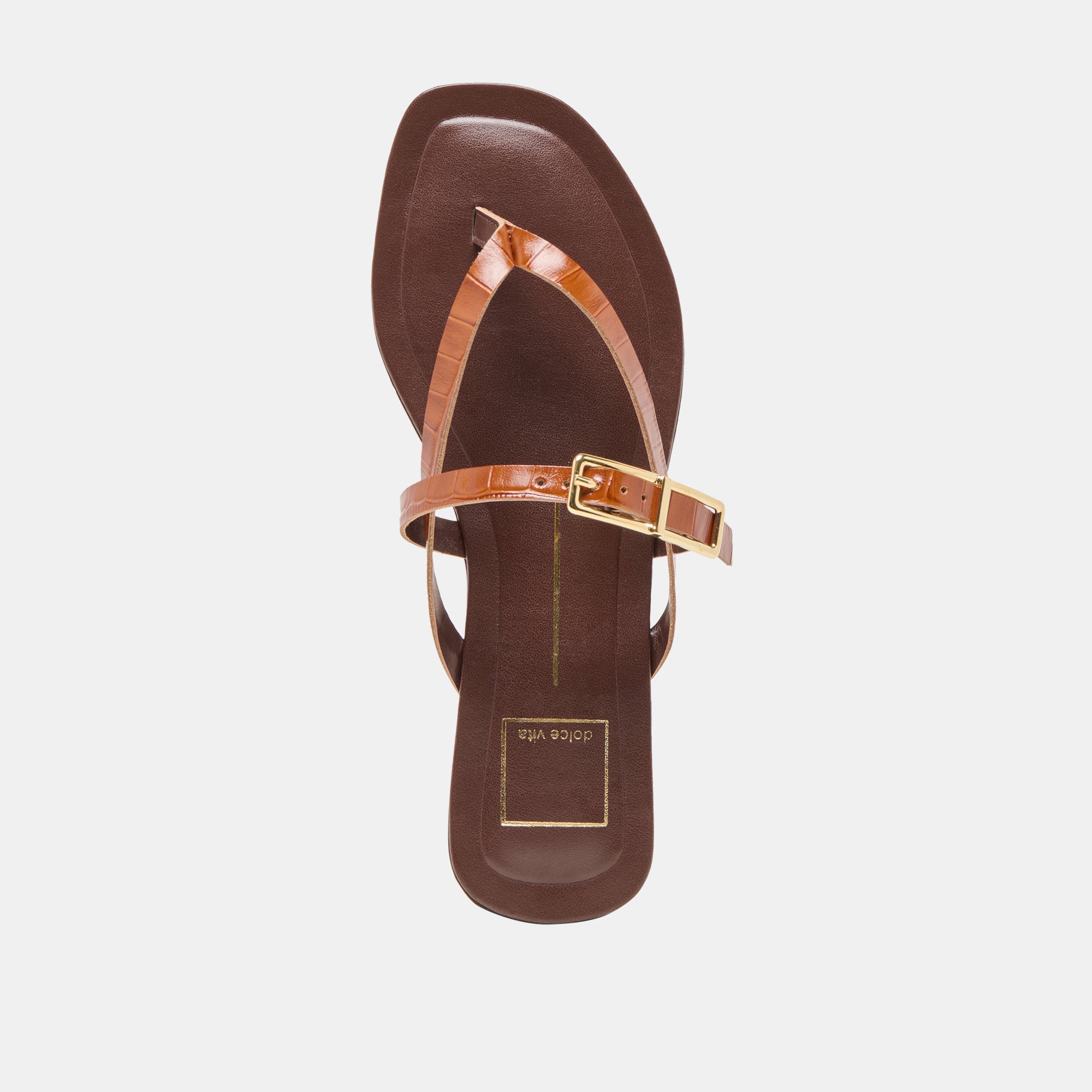 PIERS Genuine Leather Sandals for Women - Cognac Crocodile Embossed, Comfortable & Stylish Summer Footwear - Perfect for Beach, Vacation & Casual Outings