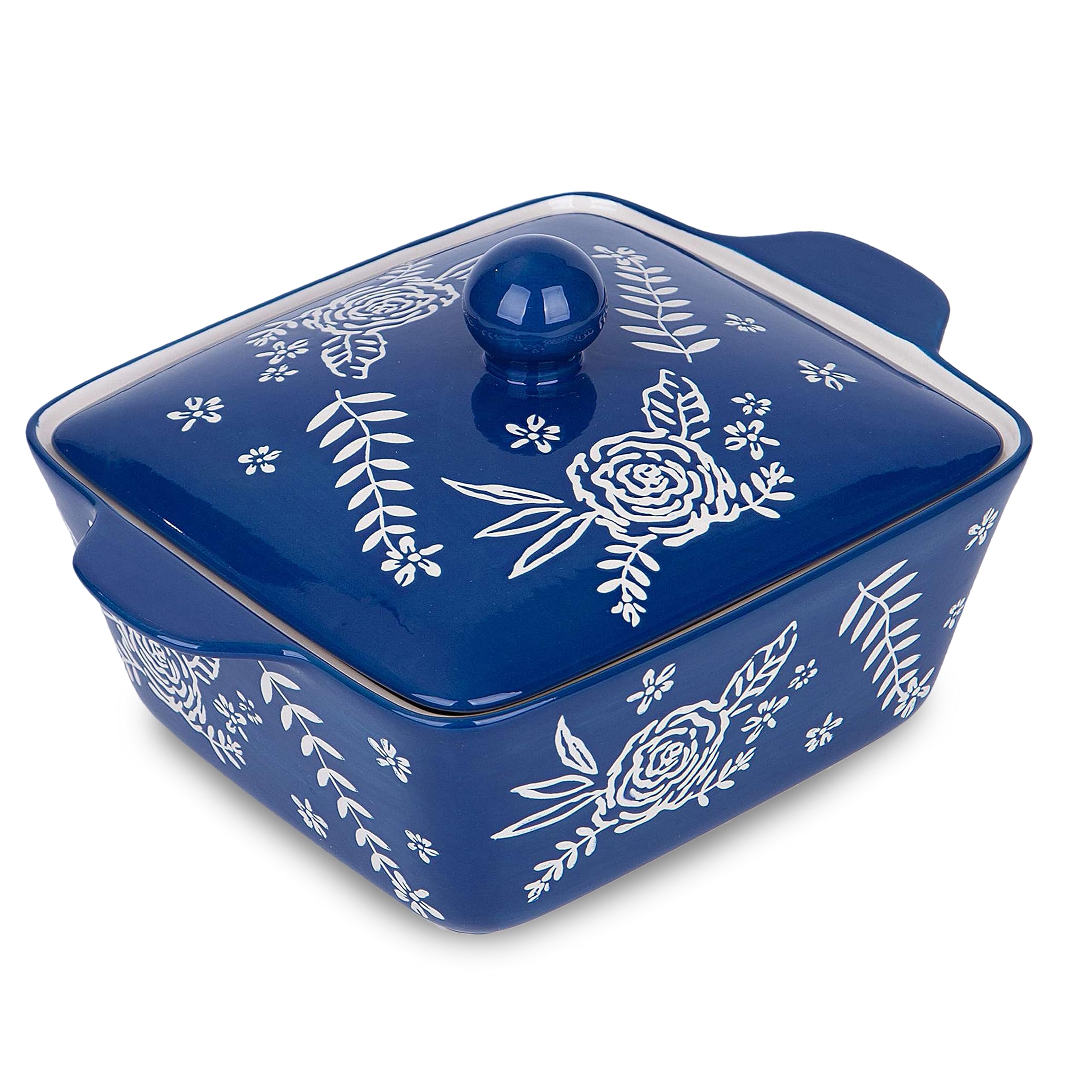 Wisenvoy 3.5QT Ceramic Casserole Dish with Lid - Oven Safe Baking Dish for Lasagna, Casseroles & Roasting - Perfect for Family Dinners & Holiday Cooking