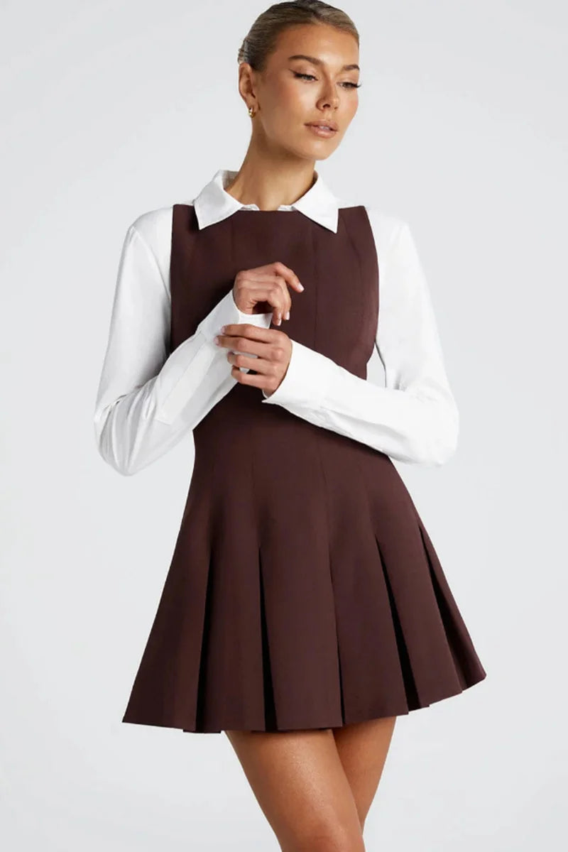 Sexy Backless High Waist A-Line Mini Dress for Women - Spaghetti Strap Sleeveless Pleated Party Dress - Perfect for Club Nights, Cocktail Parties & Date Nights