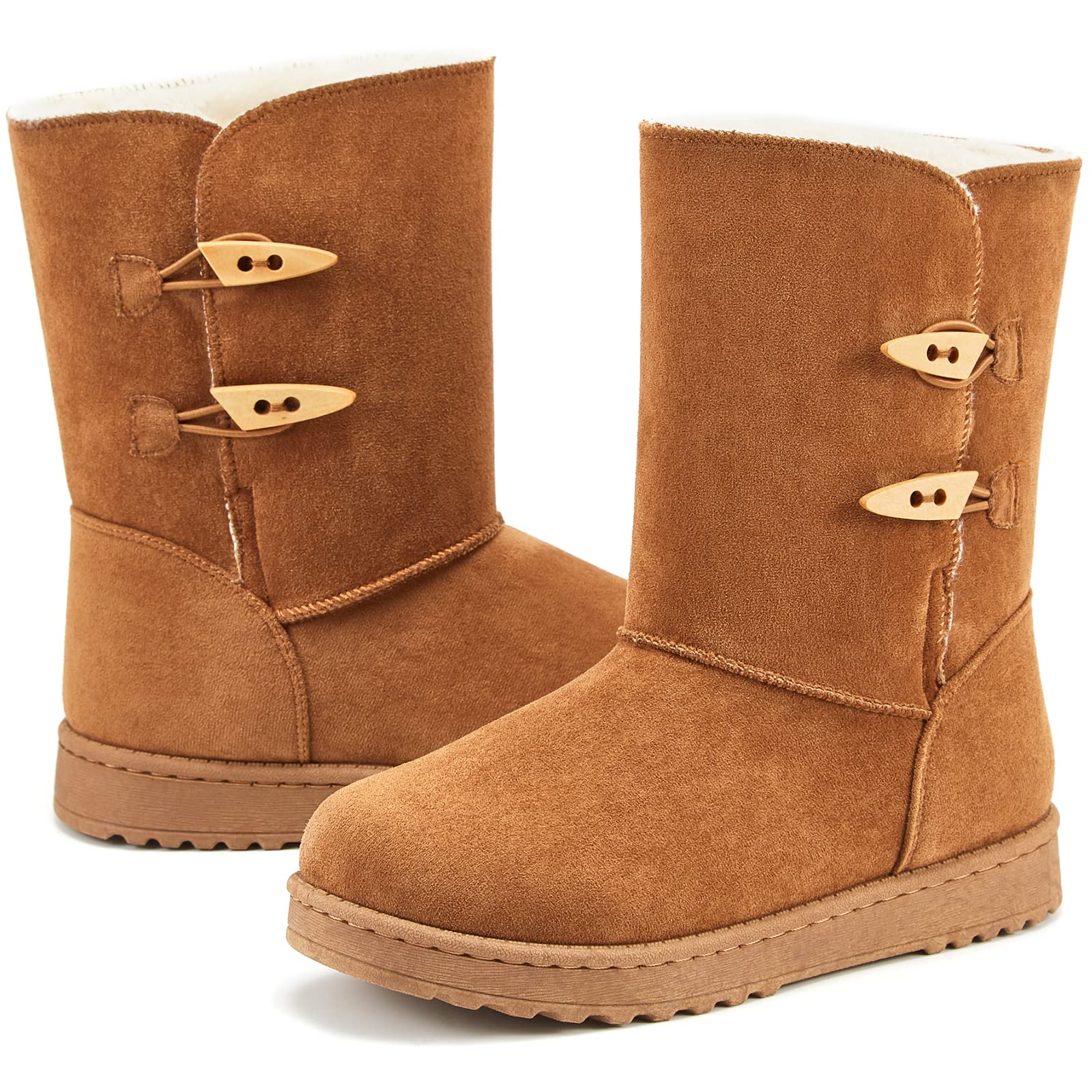 XRH Women's Winter Boots - Fur Lined Snow Boots for Cold Weather, Waterproof Mid Calf Boots with Warm Insulation - Perfect for Outdoor Activities, Snow Hiking & Winter Fashion