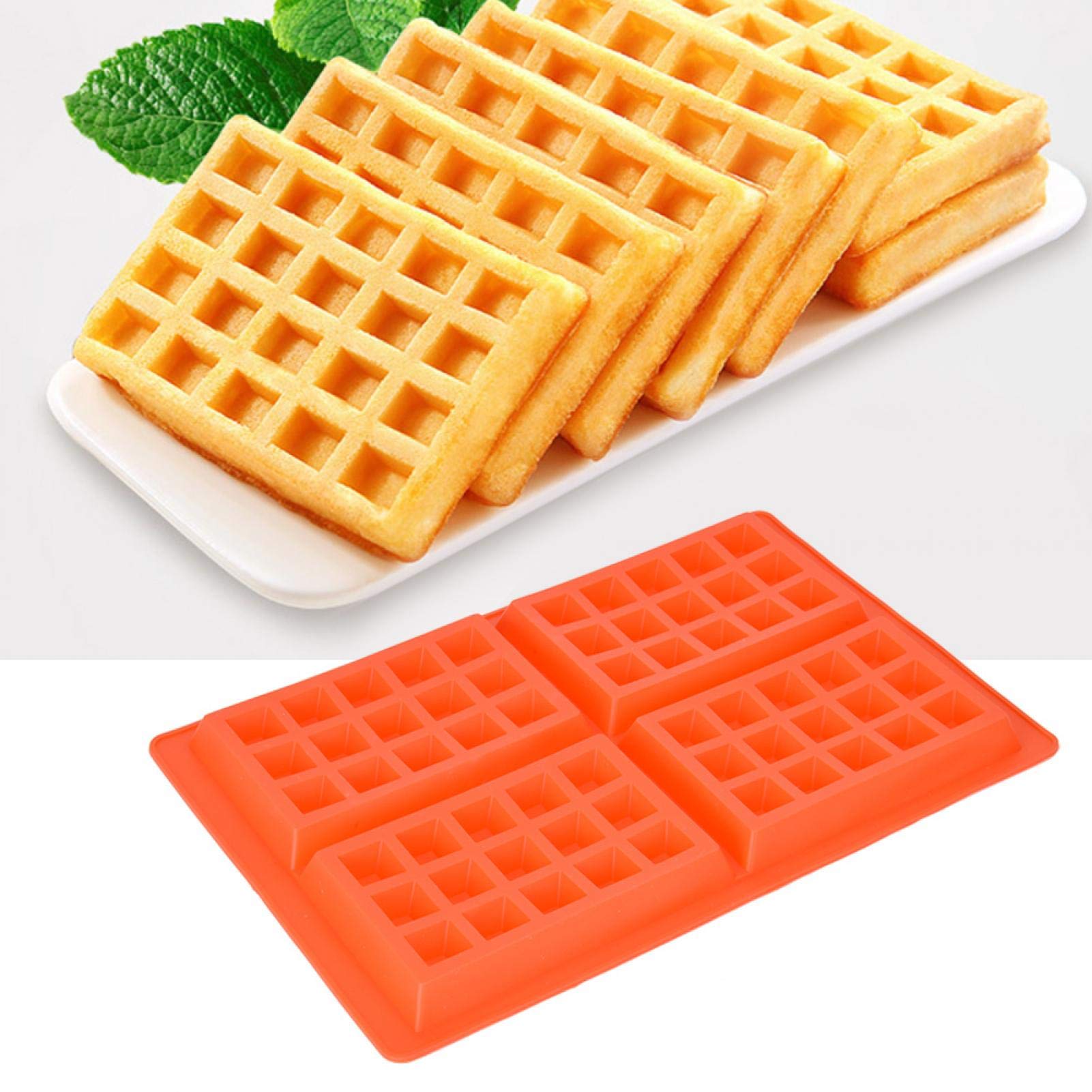 Non-Stick Silicone Waffle Mold - 4/5 Cavity Baking Pan for Cakes, Muffins & Chocolate - Perfect for Home Baking, Party Desserts & DIY Treats