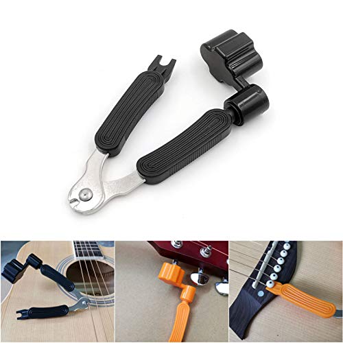 Vilihkc 3-in-1 Guitar String Winder, Cutter & Pin Puller Tool - Professional Guitar Accessories for String Changing & Maintenance (Black) - Perfect for Acoustic & Electric Guitar Players, Music Enthusiasts & Repair Shops