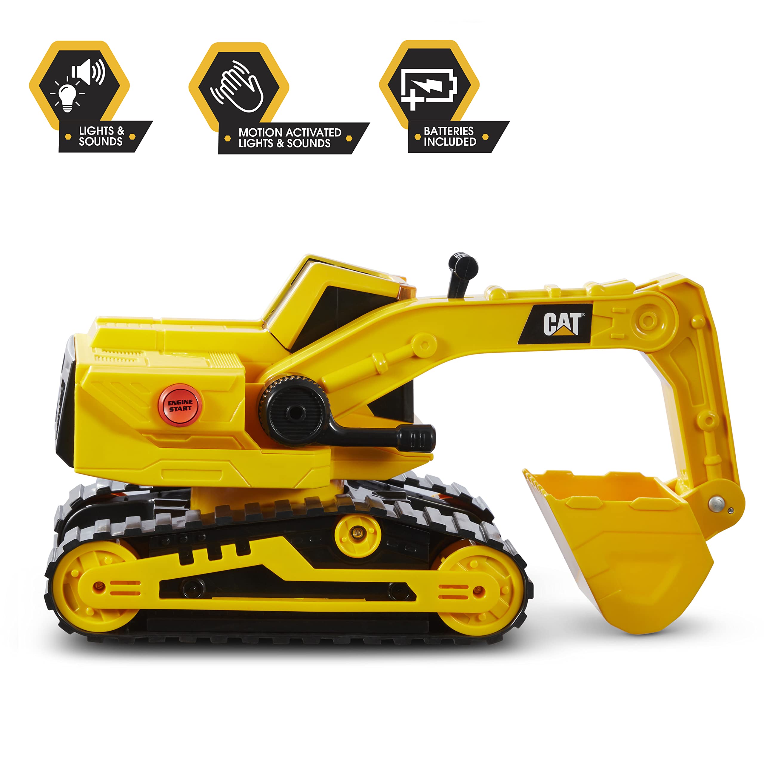 CAT Construction Power Haulers Toy Excavator - Heavy Duty Construction Vehicle Playset for Kids - Pretend Play, Sandbox, Outdoor & Indoor Playtime