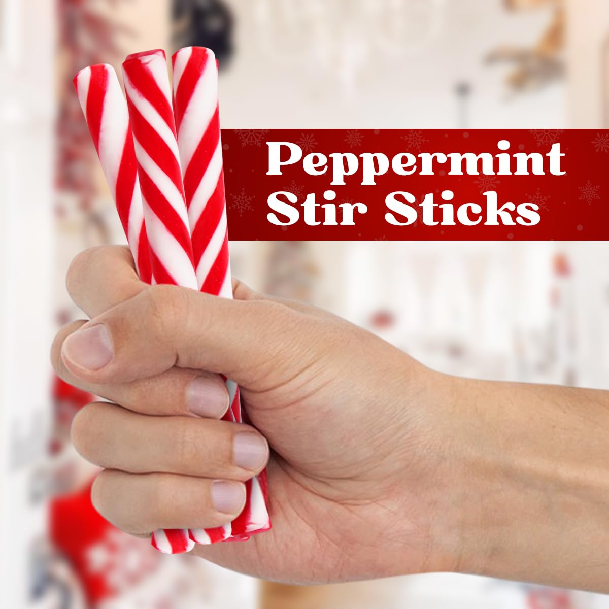 Peppermint Candy Canes - Christmas Candy Sticks (8 Count) for Tree Decor & Gifts
