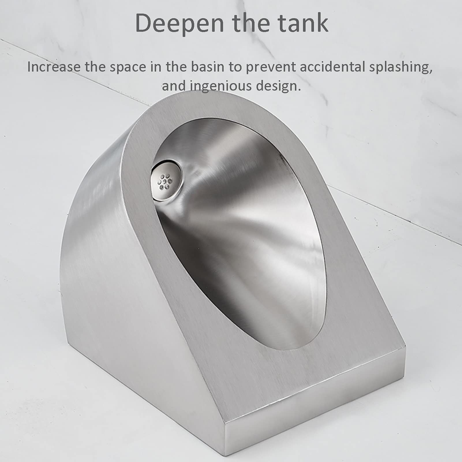 304 Stainless Steel Wall Mounted Urinal - Commercial Automatic Flush Washout Urinal with Induction Drainage for Public Restrooms, Hotels & Homes - Durable Bathroom Accessory in Gold Finish for Modern Spaces