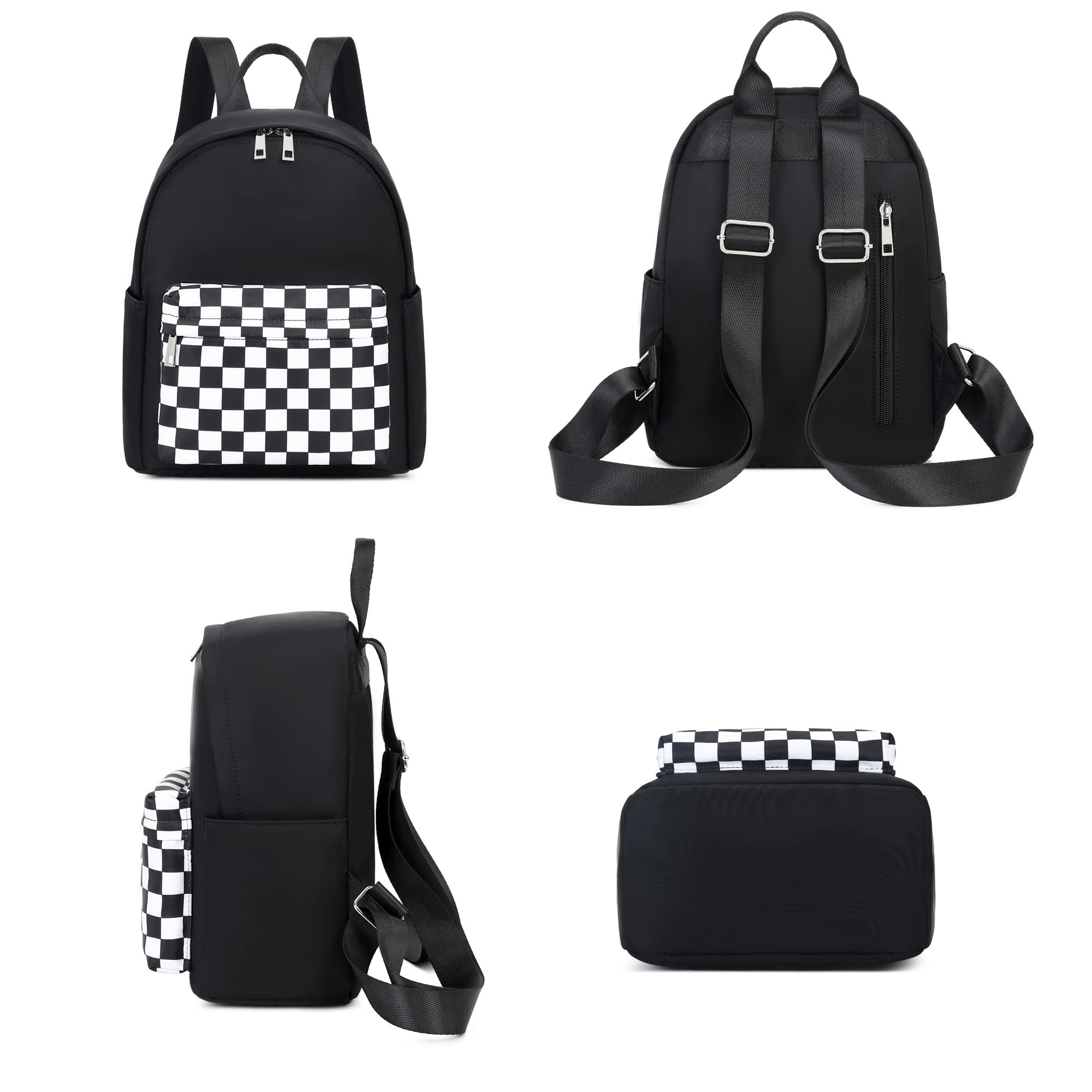 Checkered Mini Backpack for Women & Girls - Small Cute Backpack Purse for School, Travel, Work & Daily Use | Lightweight & Stylish Crossbody Bag for Teens, Adults & Kids