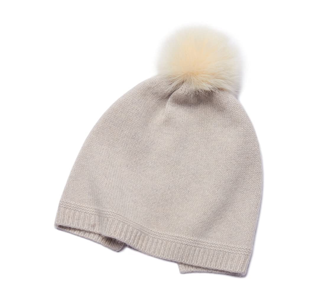 Cozy Cashmere Knit Women's Earflap Skull Cap with Pom Pom - Warm Winter Hat for Cold Weather, Christmas & Birthday Gift - Perfect for Outdoor Activities, Skiing & Snowboarding