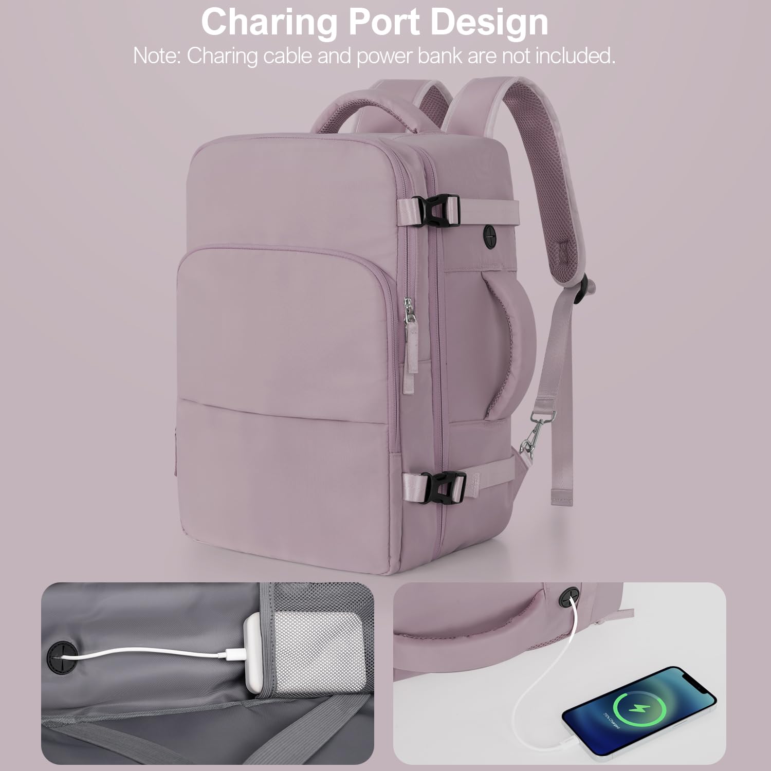 **Women's Travel Laptop Backpack - 16 Inch Flight Approved Personal Item Size, Multi-Pocket Waterproof College Computer Bag - Perfect for Air Travel, Commuting & Casual Daypack**