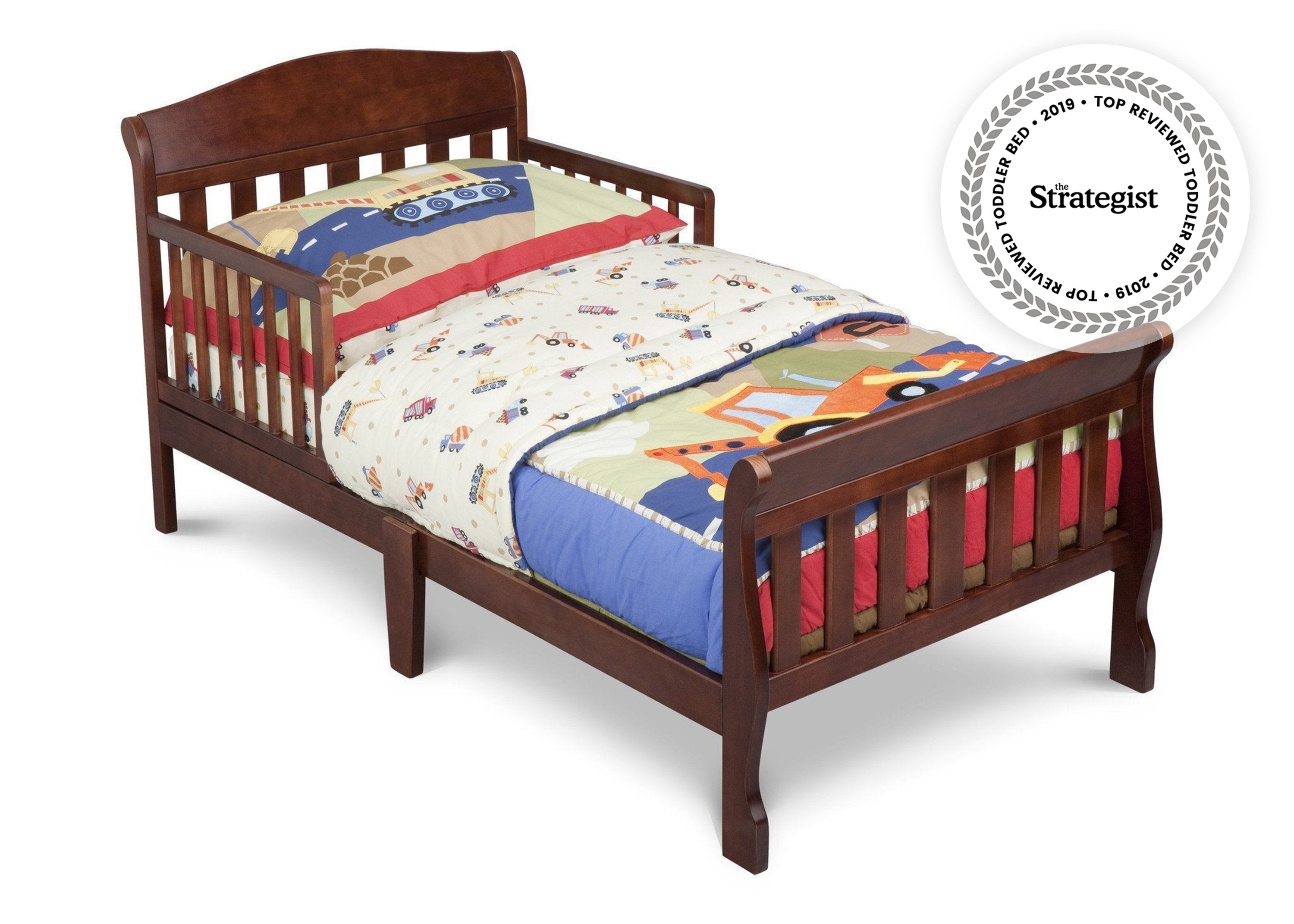 Canton Toddler Bed for Kids - Safe & Comfortable Wooden Toddler Bed with Guardrails | Perfect for Nursery, Daycare & Transitioning from Crib to Big Kid Bed