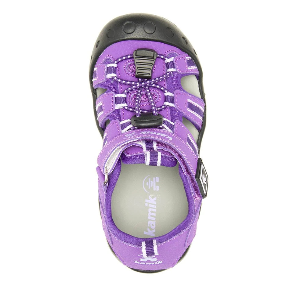 Kamik Purple/Orchid Crab Toddler Sandals - Waterproof Beach Shoes for Kids, Non-Slip Summer Outdoor Play Shoes for Toddlers - Perfect for Beach, Poolside & Park Adventures