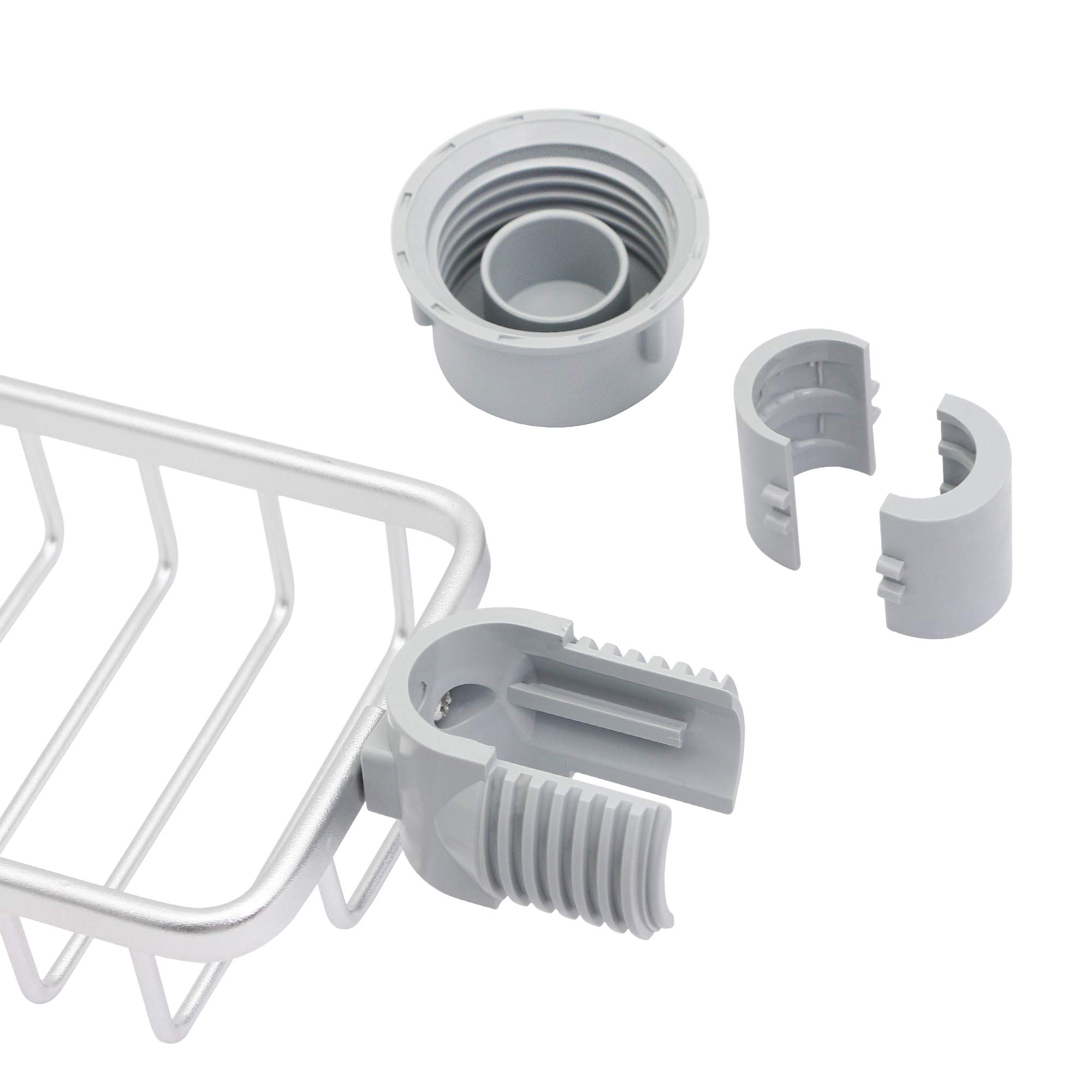 SinLoon Stainless Steel Kitchen Faucet Sponge Holder & Sink Organizer - Space Saving Soap Dish, Brush Rack for Kitchen & Bathroom - Perfect for Small Spaces & Clutter-Free Sinks (White)