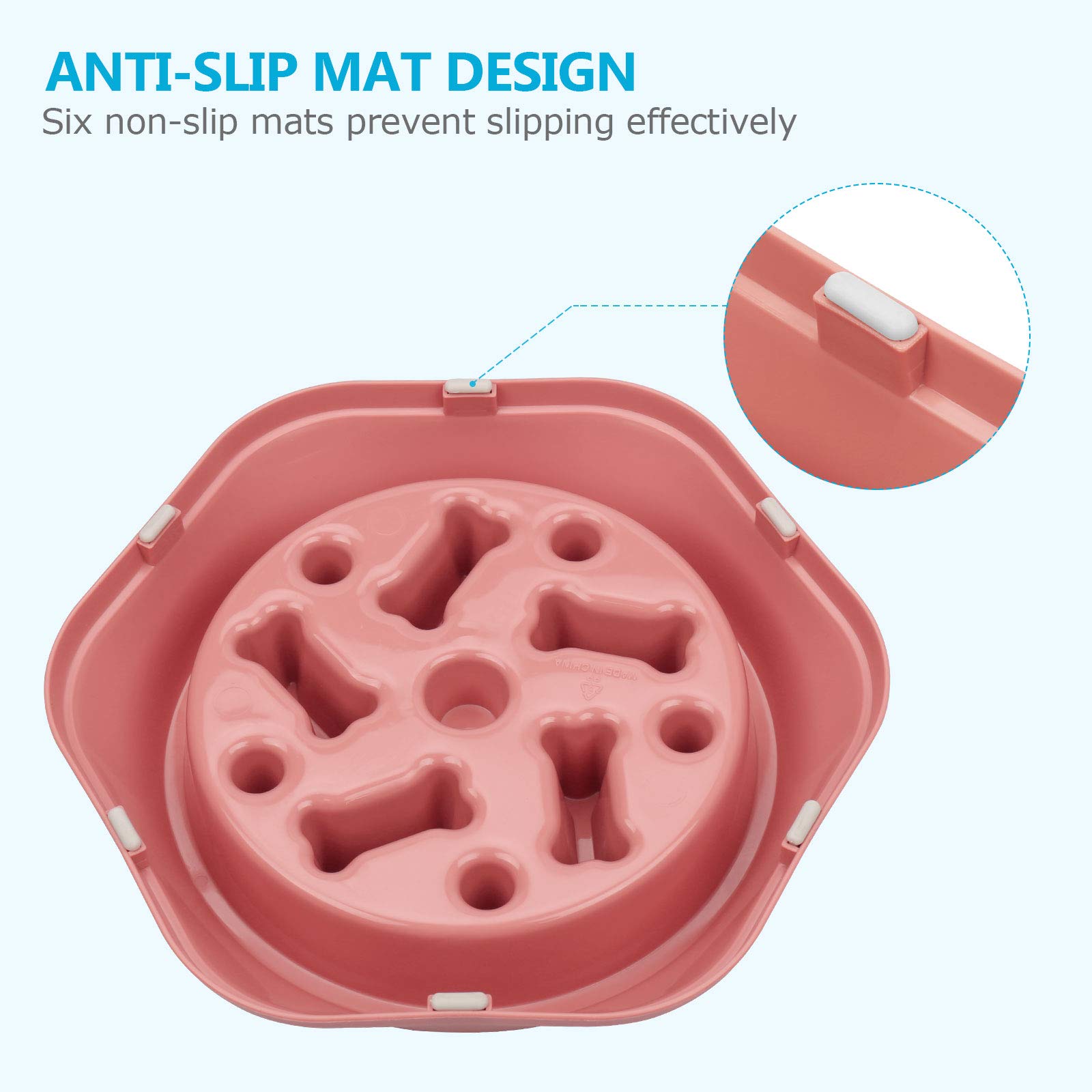 UPSKY Slow Feeder Dog Puzzle Bowl - Interactive Bloat Stop Non-Slip Lick Mat Treat Bowl for Small & Medium Dogs (Pink) | Perfect for Mealtime Enrichment & Anxiety Relief