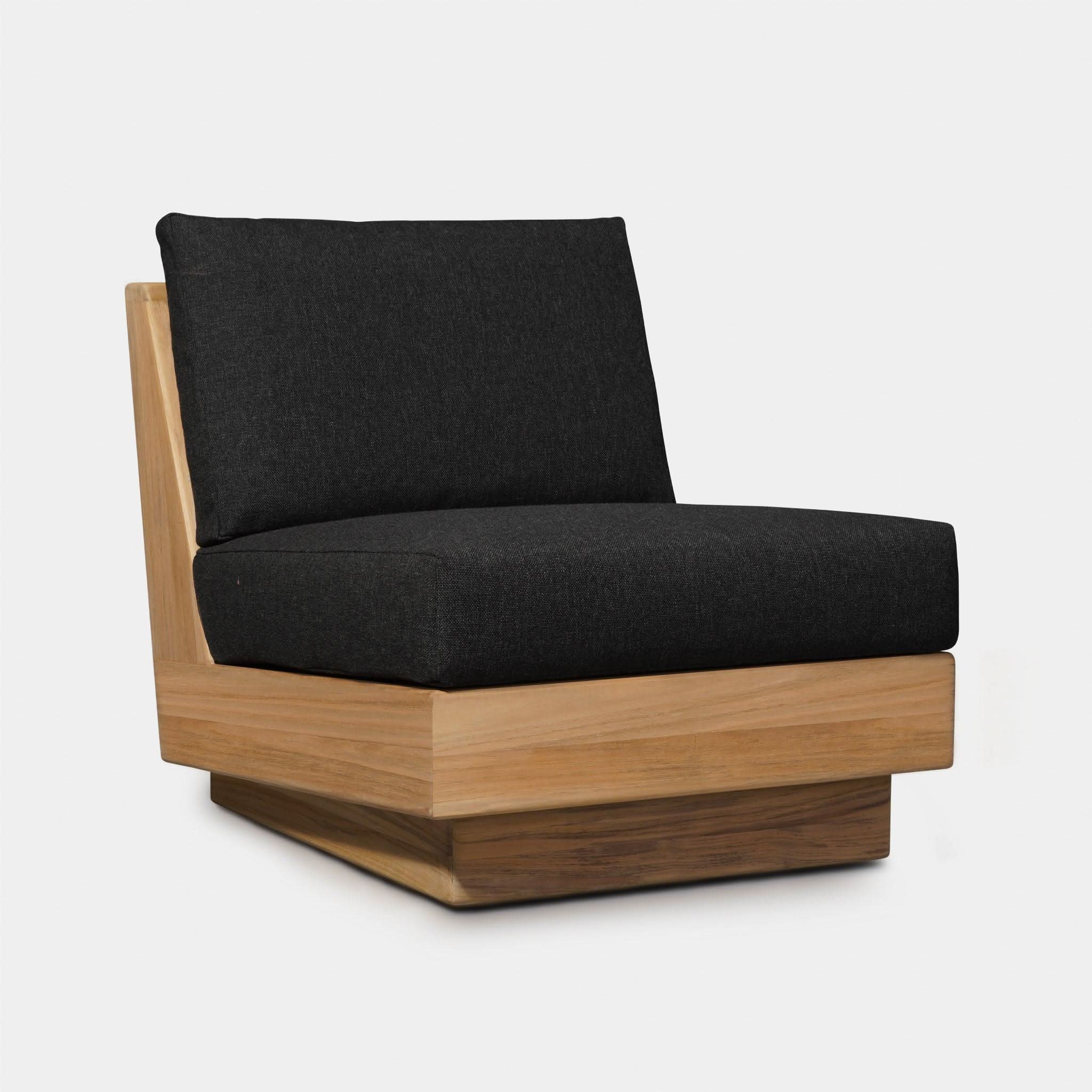 Tulum Armless Lounge Chair - Modern Boho Indoor/Outdoor Accent Chair for Living Room, Patio, or Bedroom - Lightweight & Comfortable