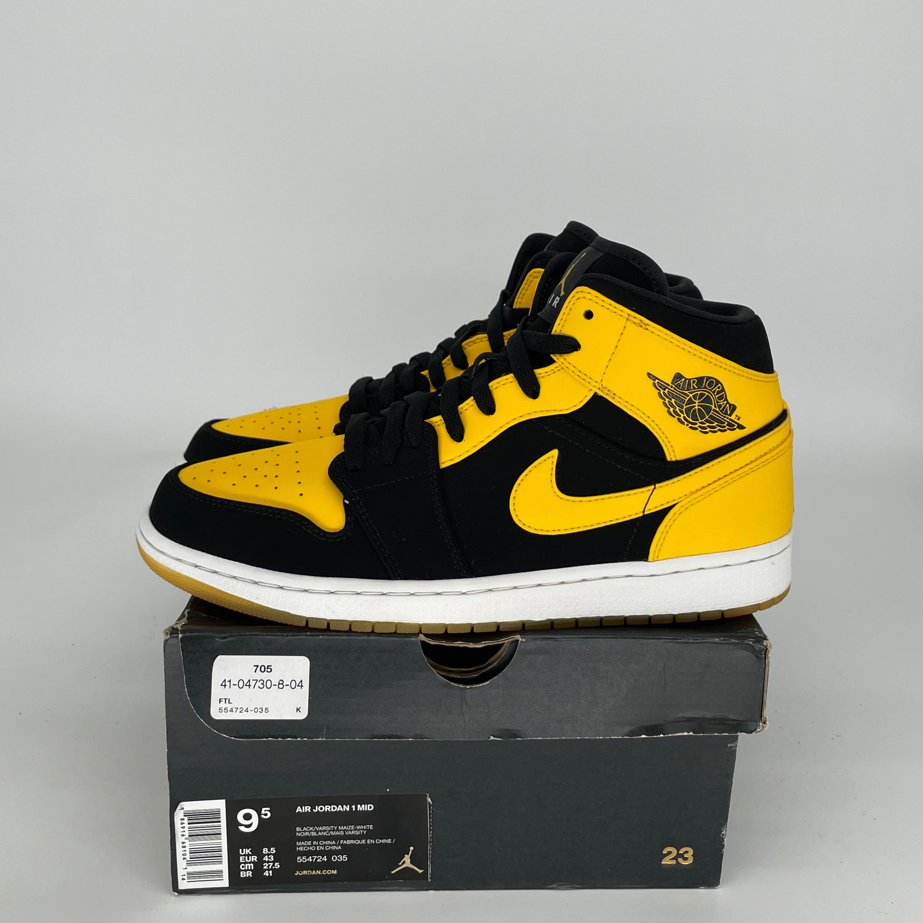 AIR JORDAN 1 MID NEW LOVE Sneakers - Size 9.5 (554724-035) - Retro Basketball Shoes for Men, Streetwear Fashion & Casual Wear