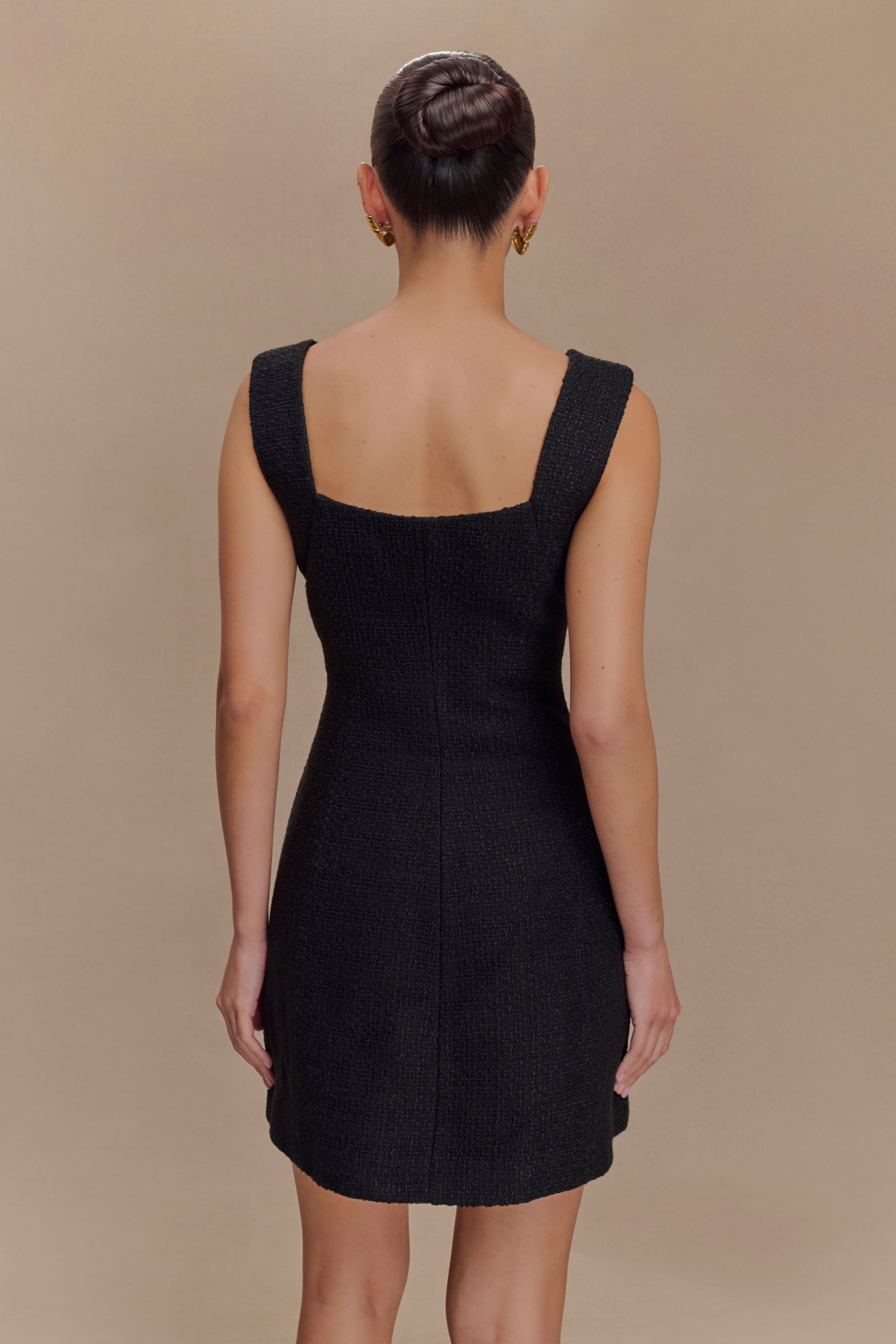 Desire Boucle Mini Dress in Black - Elegant & Stylish for Parties, Dates & Night Out
