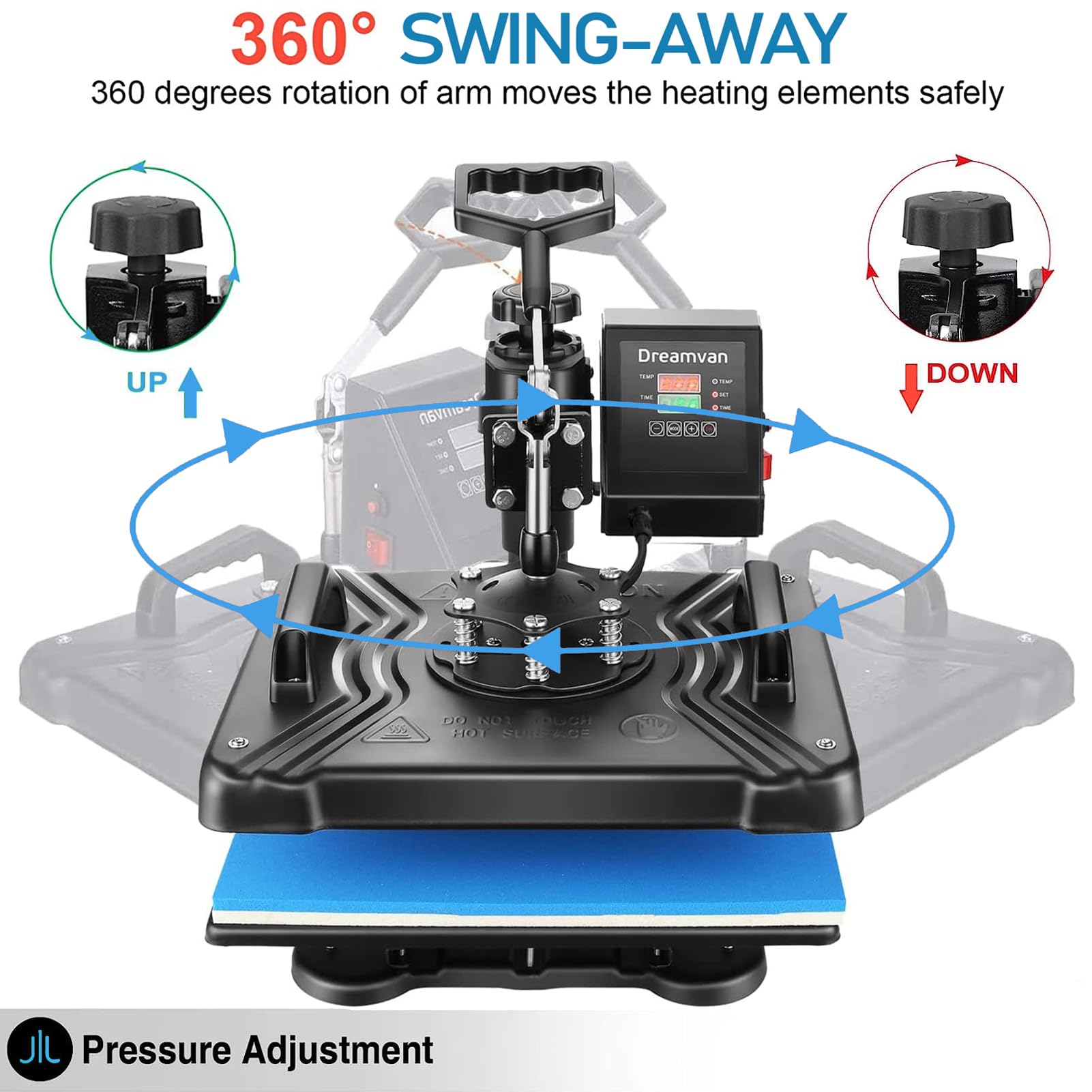 AKEYDIY 8 in 1 Digital Heat Press Machine 12x15 Inch with 360° Swing Away - Multi-Function Sublimation Combo for T-Shirts, Mugs, Hats & Plates - Perfect for DIY Crafts, Custom Apparel & Small Business Printing