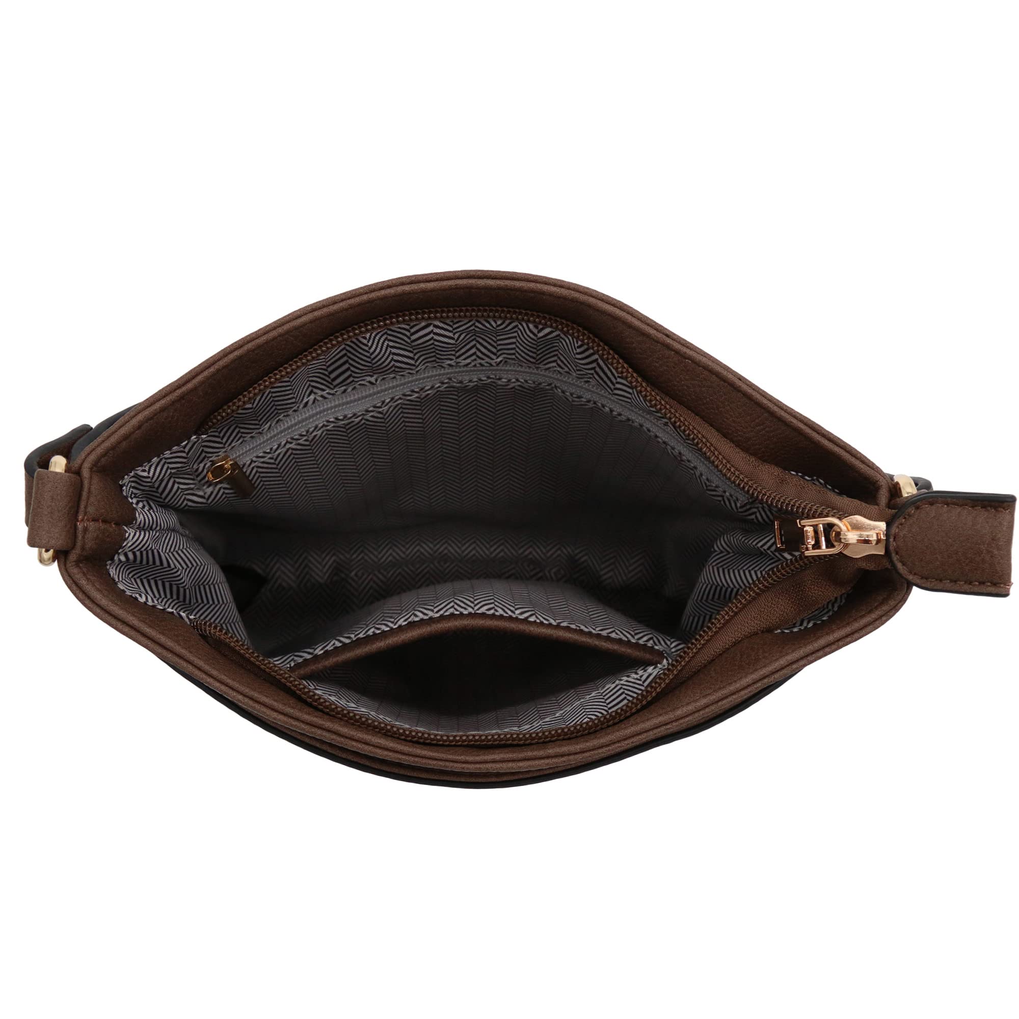 Medium Size Solid Modern Classic Crossbody Bag with Gold Plate - Stylish & Durable Shoulder Purse for Women - Perfect for Work, Travel & Everyday Use