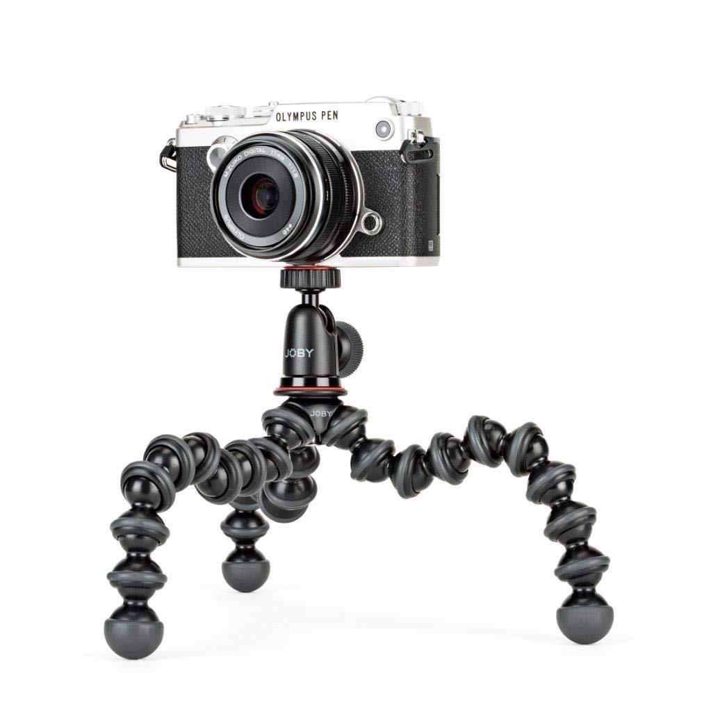 JOBY GorillaPod Compact Tripod Kit with Ballhead for Mirrorless Cameras - Lightweight & Flexible Tripod Stand for DSLR, Mirrorless (Up to 2.2 lbs) - Black/Charcoal - Perfect for Travel, Vlogging & Outdoor Photography