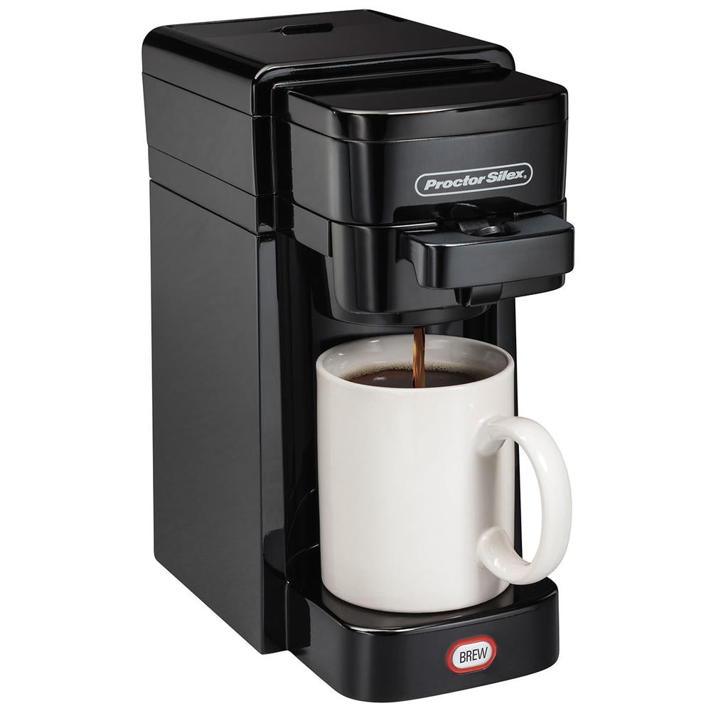 Proctor Silex 49961C Single Serve Coffee Maker - Compact & Fast Brewing for Home, Office, or Dorm Use