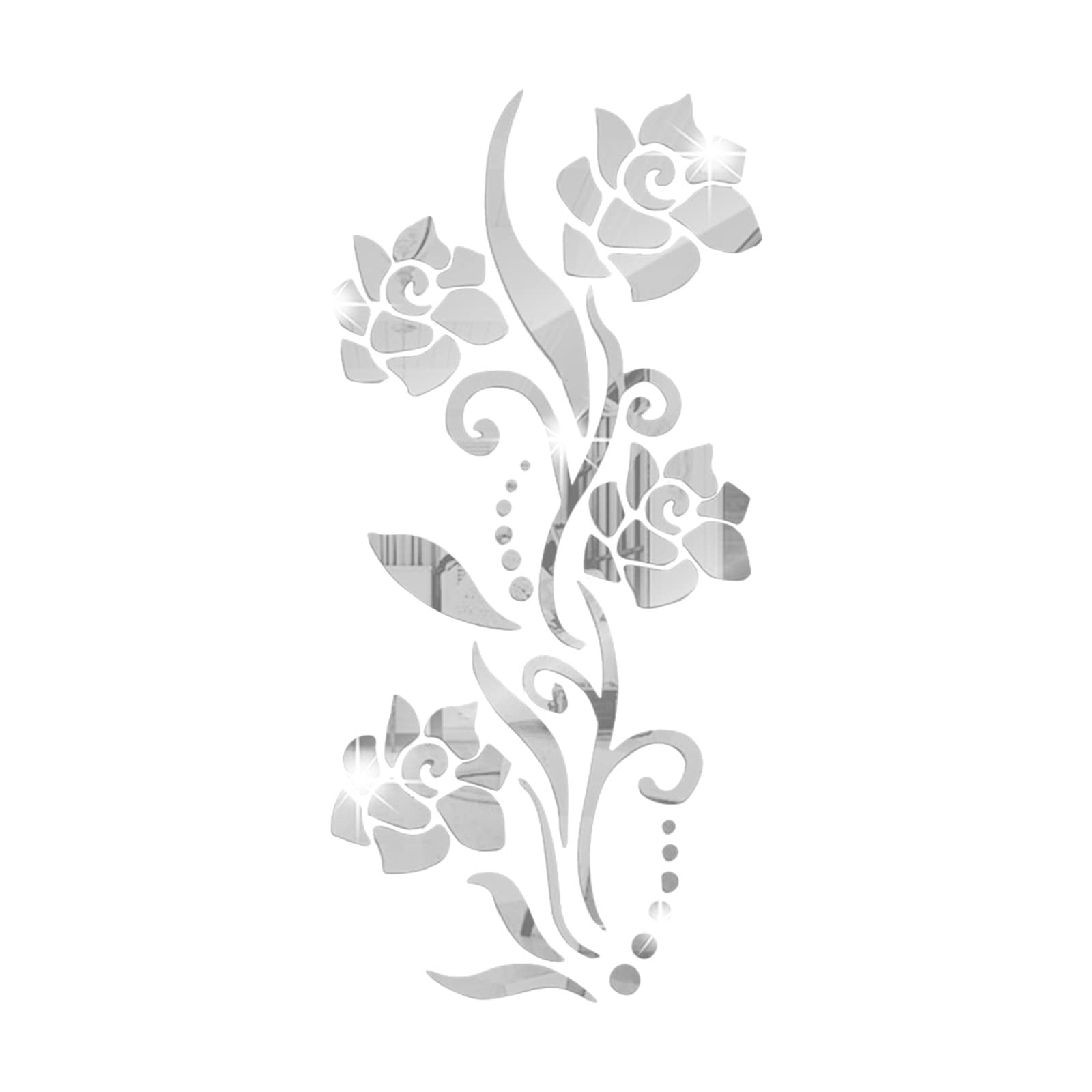 3D Acrylic Mirror Wall Stickers - DIY Self-Adhesive Rose & Butterfly Decor for Living Room, Bedroom | Gold Home Decoration | Removable Wall Art for Home & Office Decor
