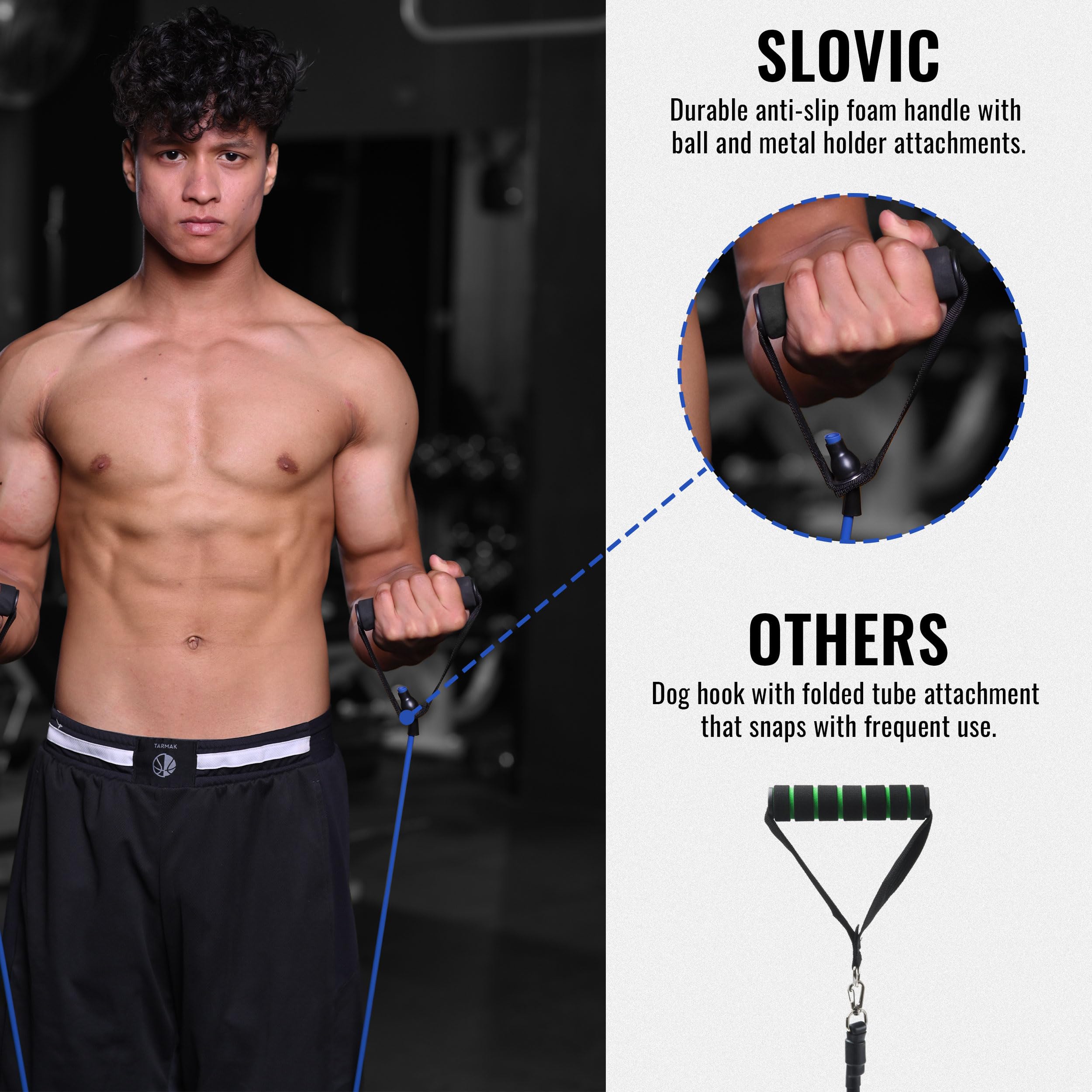 Premium 10kg Resistance Bands Set for Men & Women - Heavy Duty Pull Up Assist Bands, Home Gym Equipment for Strength Training, Yoga & Physical Therapy - Durable Natural Rubber Exercise Tubes (Blue)