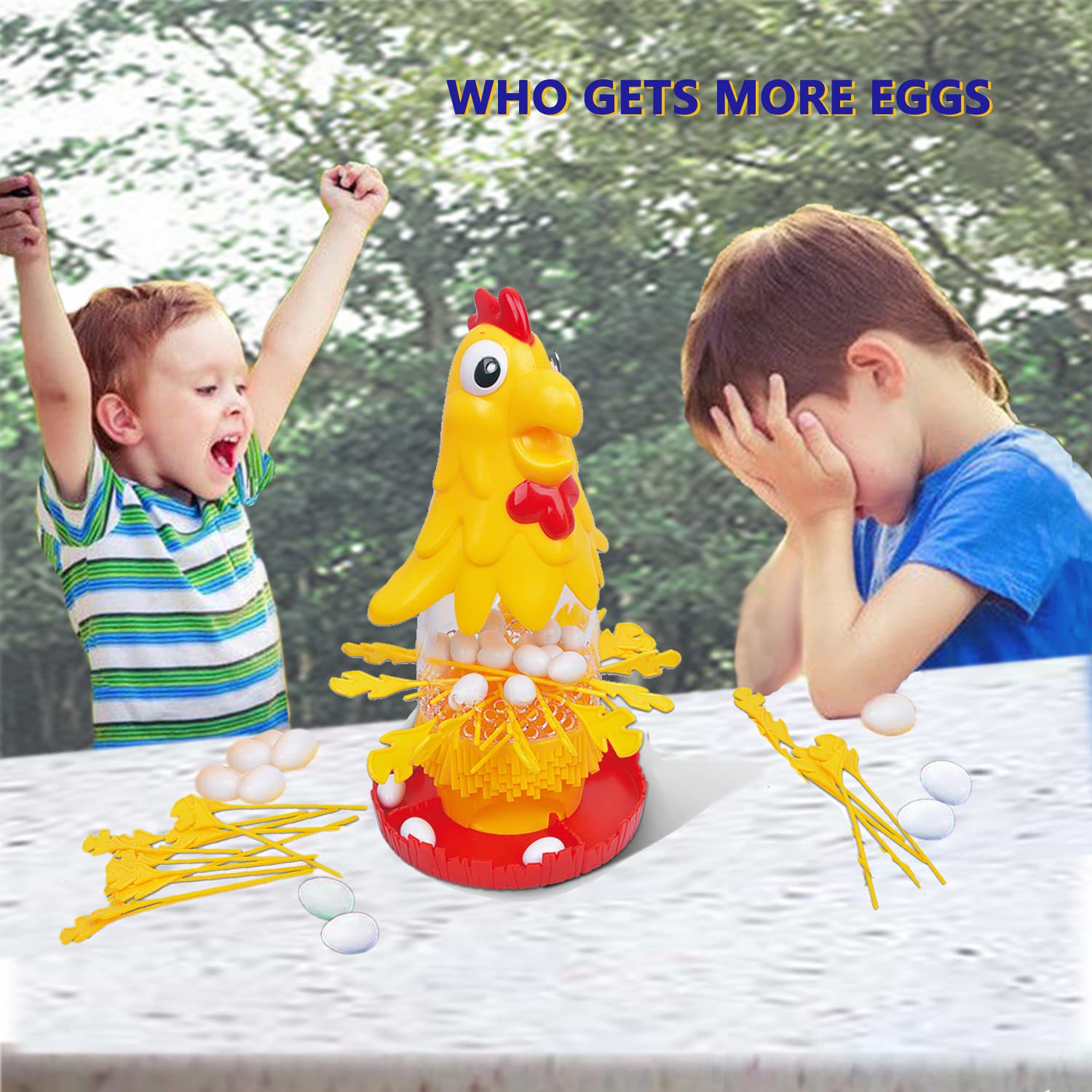 NW Hen Laying Eggs Plucking Game - Educational Chicken Egg Laying Toy for Kids, Fun Interactive Learning Game for Boys & Girls - Perfect for Preschool Playtime & Farm Animal Themed Birthday Parties
