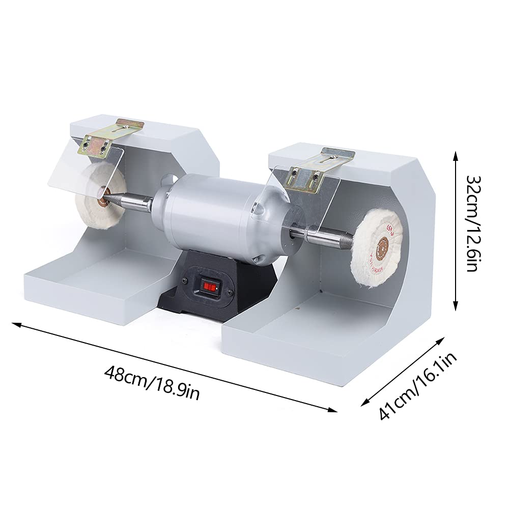 DNYSYSJ Jewelry Polishing Machine - 110V Bench Buffer Polisher for Gem, Metal, Woodworking & Dental Lab | Upgraded USA Stock | Perfect for Jewelry Making, Metal Finishing & Wood Carving