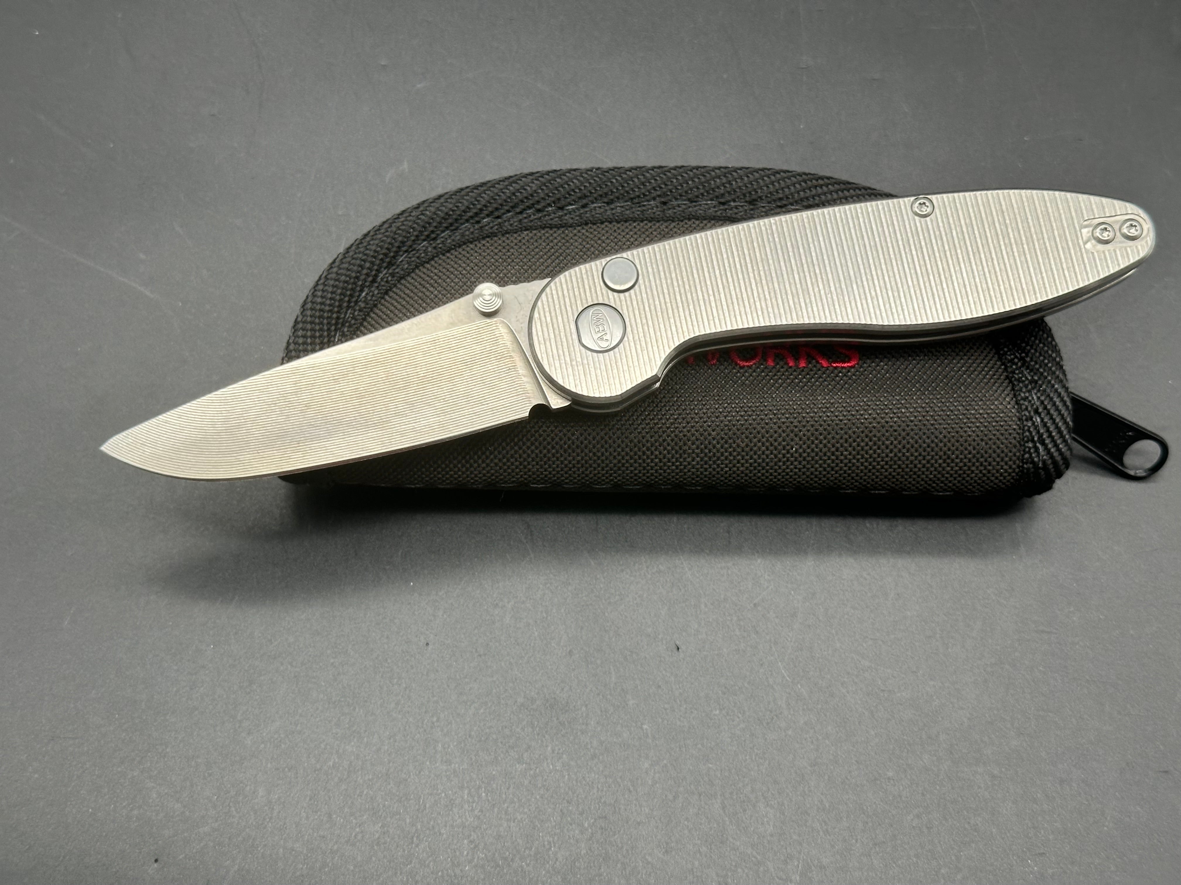 American Blade Works ABW MODEL 1 Titanium Button Lock Folding Knife with MagnaCut Steel - EDC, Outdoor, Camping & Survival Gear