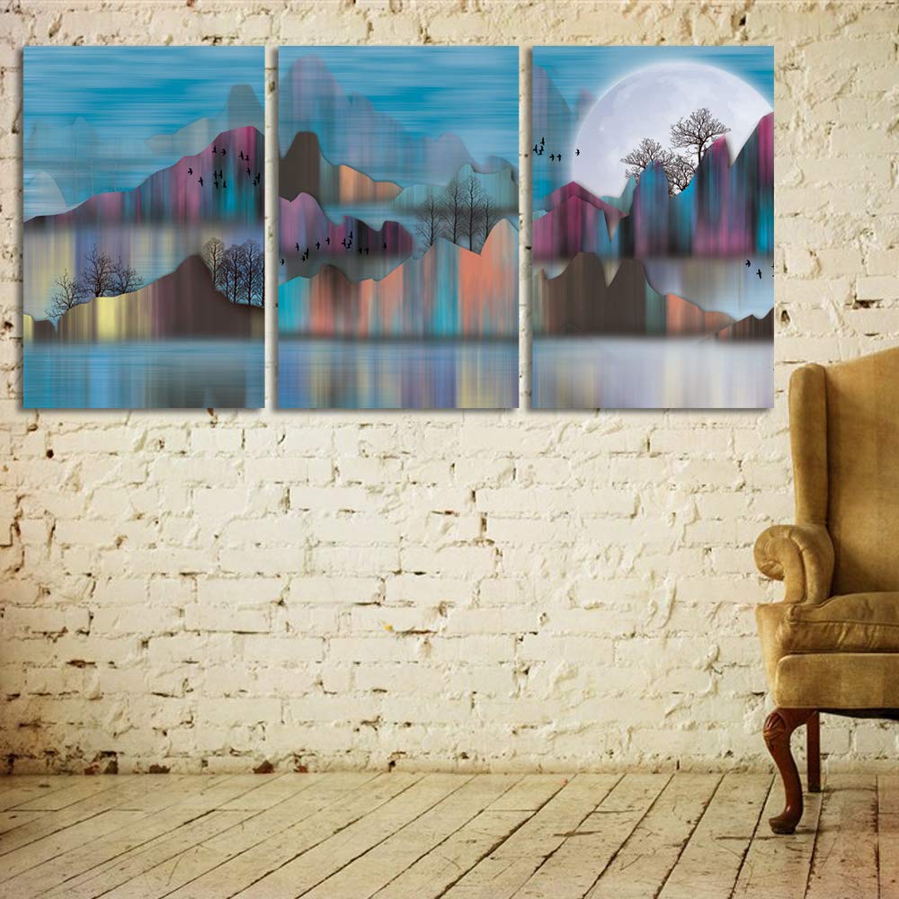 3-Panel Abstract Chinese Landscape Canvas Wall Art - 24