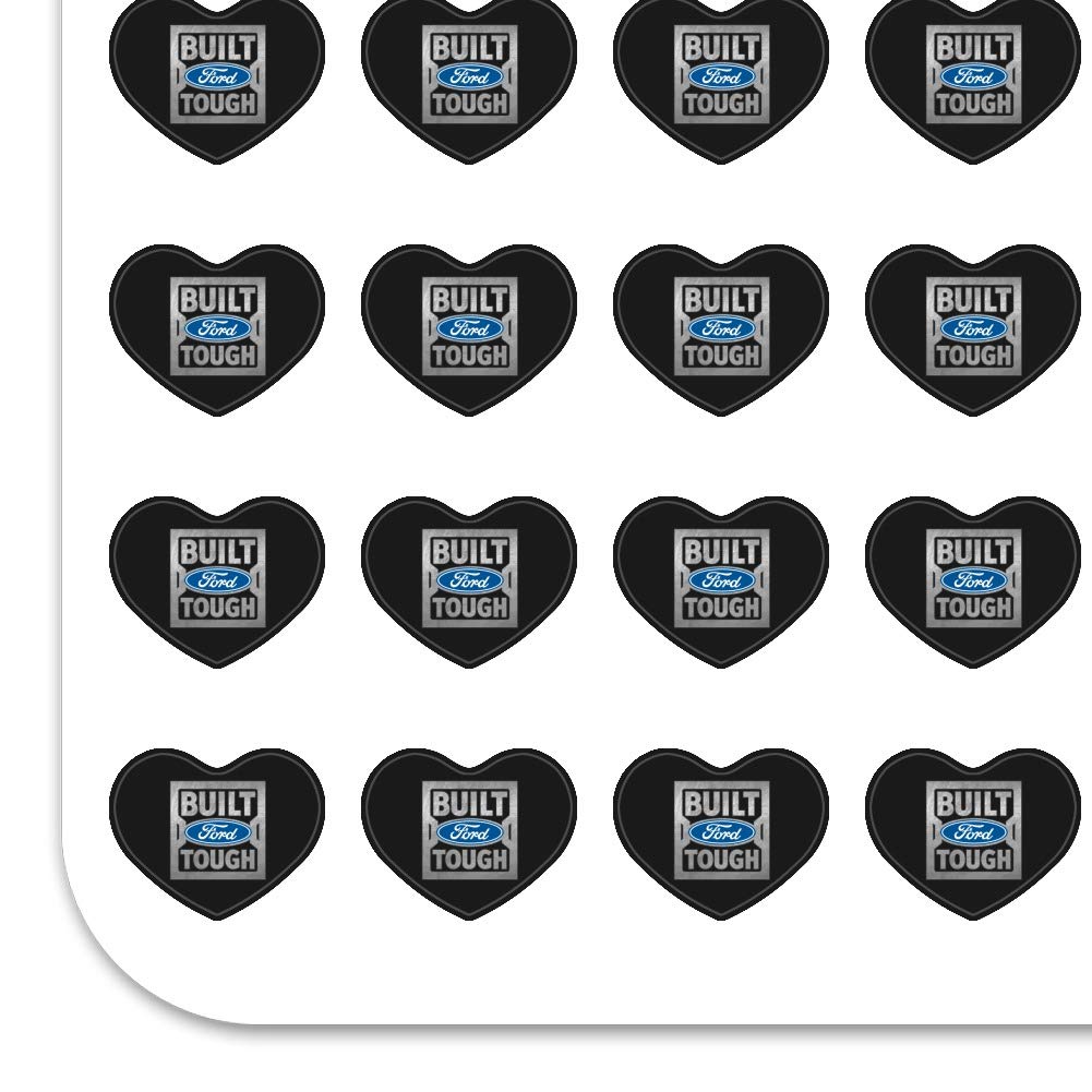 Ford Built Ford Tough Heart Shaped Stickers - Planner, Calendar & Scrapbook Decorative Craft Supplies for DIY Projects, Journaling & Memory Keeping
