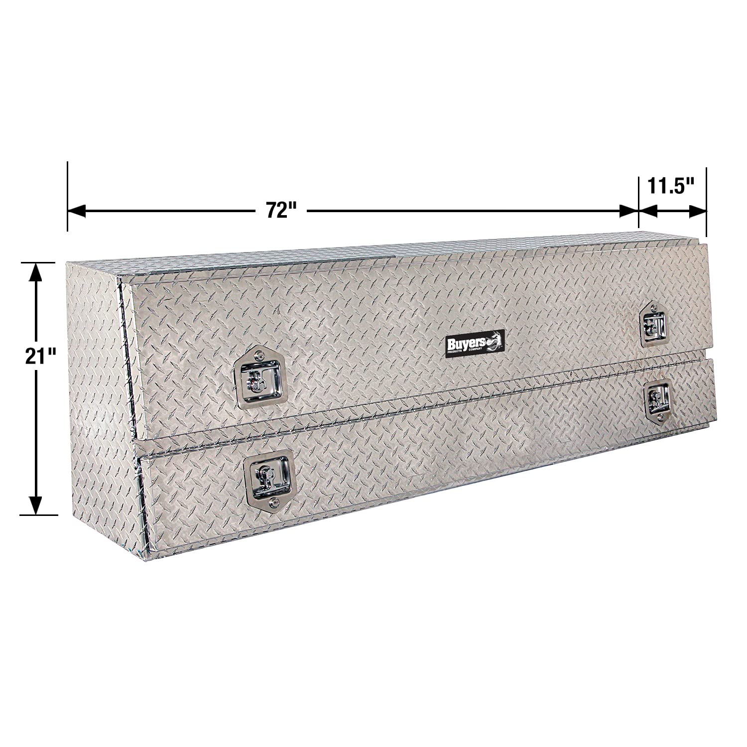 Silver Aluminum Diamond Tread Truck Tool Box with Lockable T-Handle Latch | 72 x 21 x 13.5 Inch Contractor Storage Box for Pickup Trucks | Secure Organization for Tools & Equipment | Perfect for Construction Sites & Work Trucks