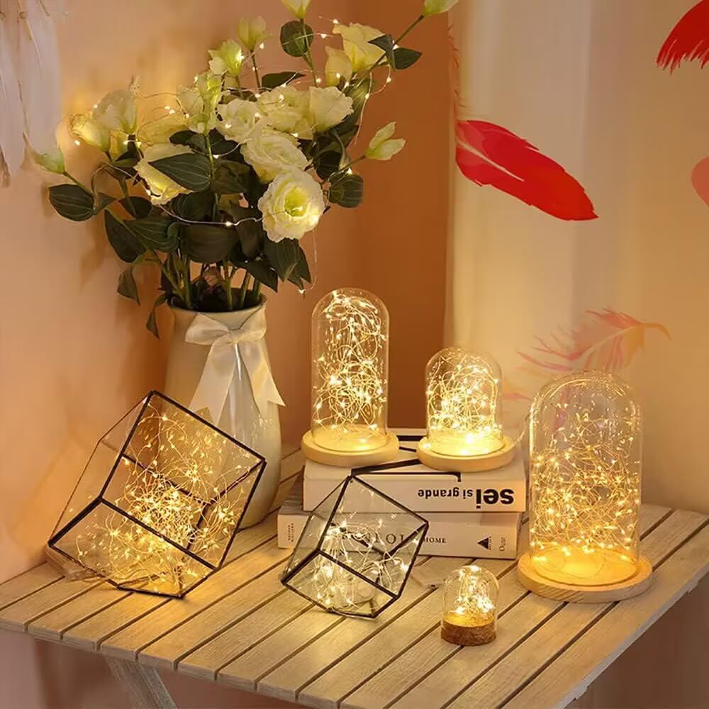 3 Pack USB Fairy Lights - 2 Meters 20 LED Warm Yellow String Lights for Christmas Decor, Bedroom, Party & Wedding | USB Powered Indoor/Outdoor Decorative Lighting