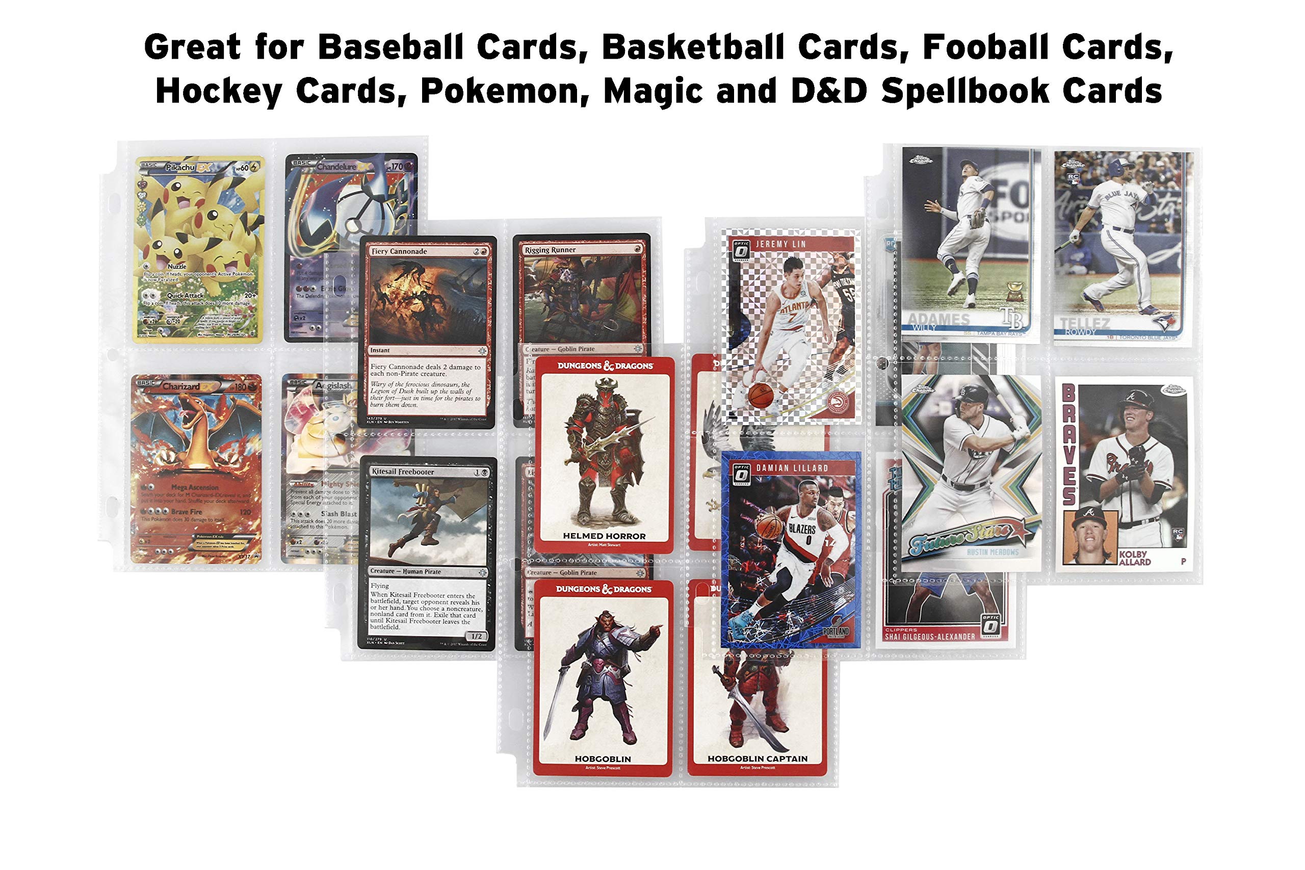 Premium 4-Pocket Trading Card Pages (30-Pack) - 2 5/8