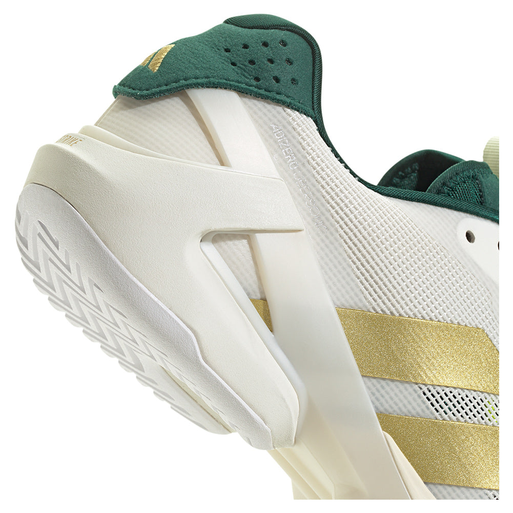 Men's Adidas Adizero Ubersonic 5 Tennis Shoes - Lightweight Performance Sneakers for Men in White & Gold Metallic - Perfect for Competitive Tennis & Court Sports