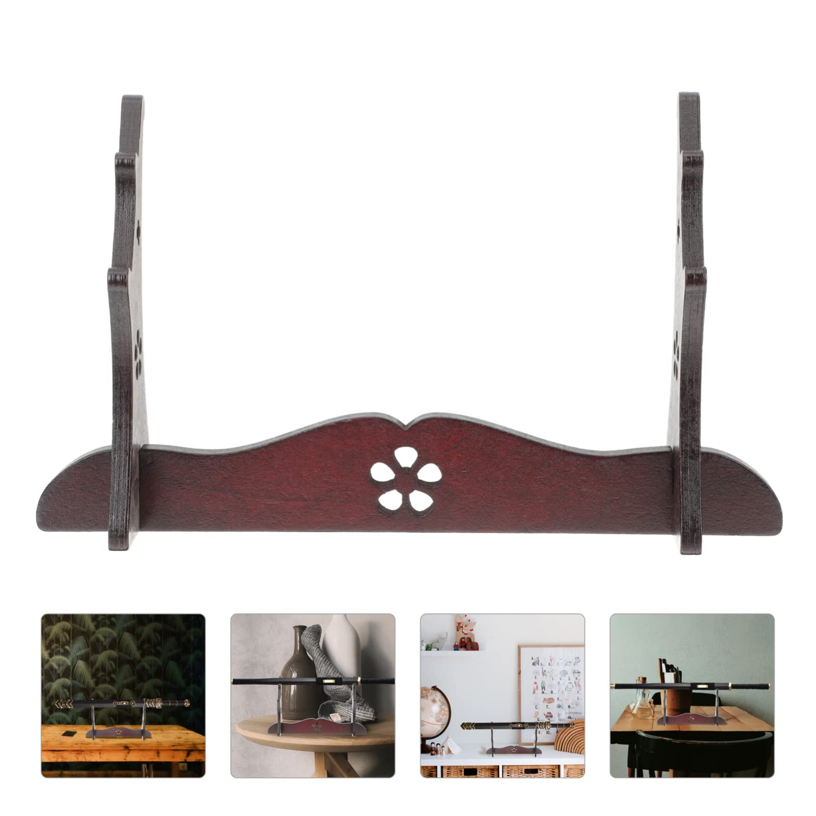 Premium Wooden Shelf Bracket Stand - Single-Tier Flute & Piccolo Organizer Rack for Musical Instruments | Wall Mount or Desk Topper | Perfect for Home Decor, Samurai Sword Display & Household Storage