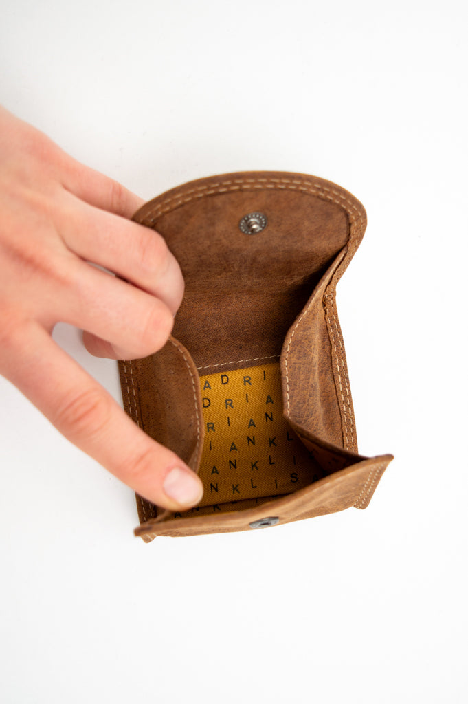 Adrian Klis 231 Natural Coin Pocket Wallet - Genuine Leather Money Clip for Men & Women - Perfect for Travel, Business & Everyday Use