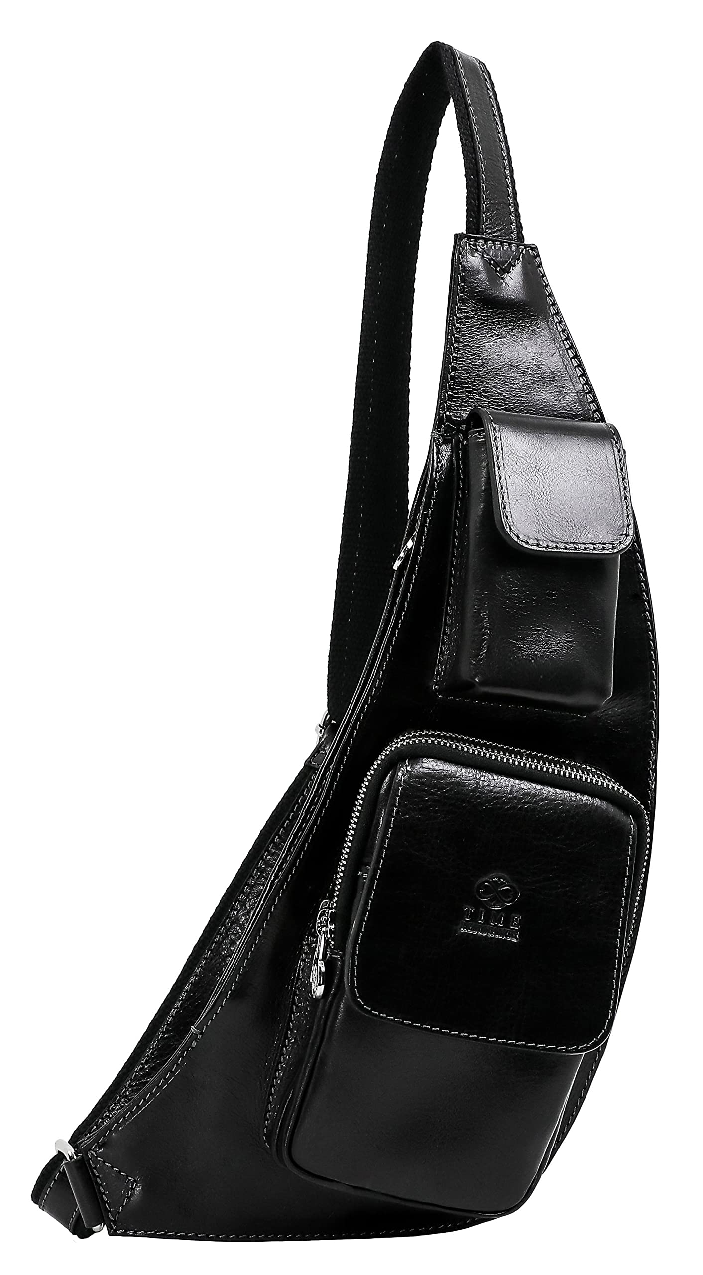 Premium Time-Resistant Leather Sling Bag - Unisex Crossbody Messenger Shoulder Bag - Handcrafted Durable Backpack for Men & Women - Perfect for Travel, Work & Daily Commute