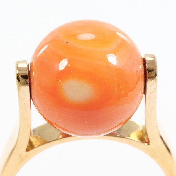 18K Yellow Gold Coral Ring for Women - Elegant Handmade Jewelry Gift for Birthday, Anniversary & Special Occasions