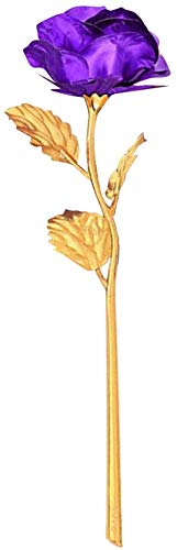 Artificial Foil Roses - Purple Fake Flowers for Home Decor, Wedding Centerpieces, Gifts for Women (Mother's Day, Birthday, Valentine's, Christmas) - Perfect for Table Decorations, Party Arrangements & Romantic Surprises