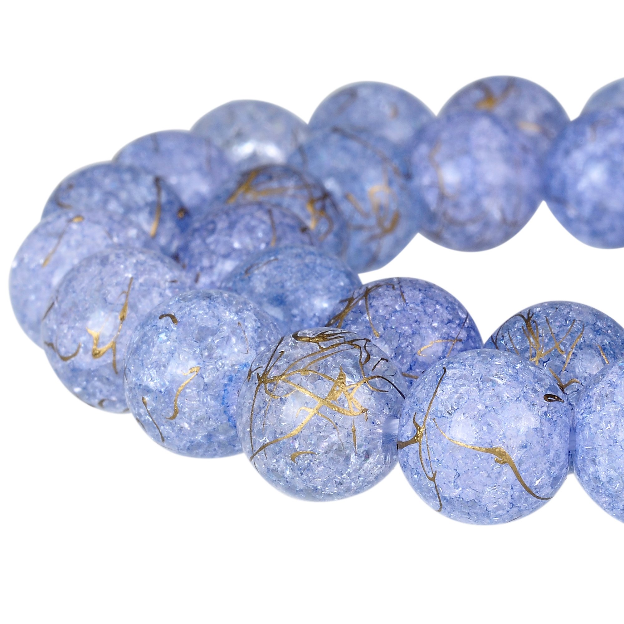Czech Crystal Pressed Glass Beads 4mm Round Crackle Druk - Blue Jewelry Making Supplies for Necklaces, Bracelets & DIY Crafts | Premium Quality Glass Beads for Beading, Scrapbooking & Home Decor
