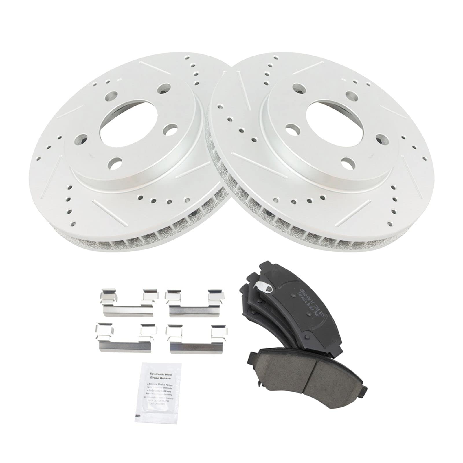 High-Performance Drilled & Slotted Brake Rotor & Ceramic Brake Pad Kit - Premium Braking System for Cars, Trucks & SUVs - Ideal for Racing, Off-Road & Daily Driving