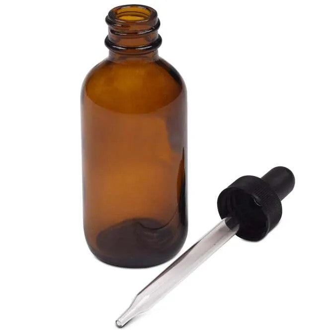 Amber Glass Dropper Bottles 1oz (30ml) - Essential Oil Bottles with Glass Dropper & Black Cap - Perfect for DIY Essential Oils, Aromatherapy, and Skincare Products