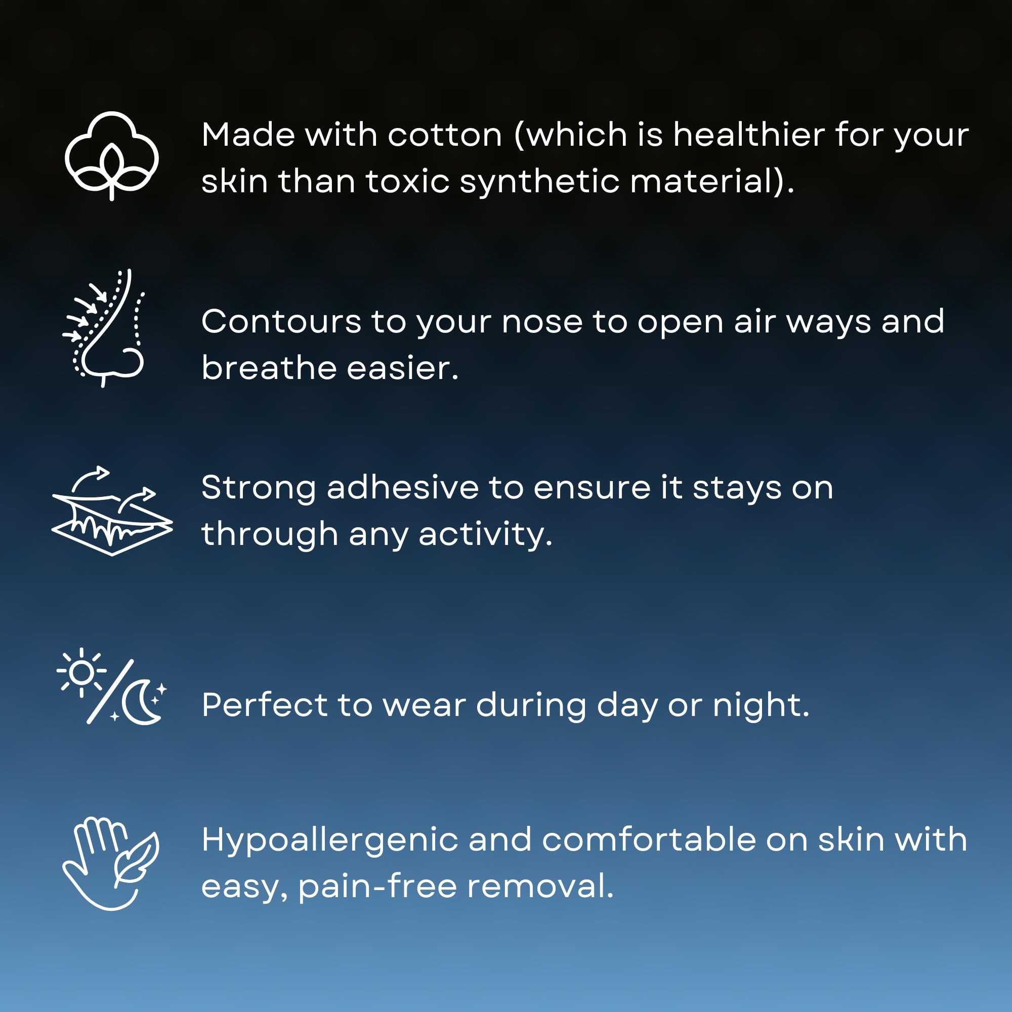 Inhale Extra Strength Nasal Strips for Sleeping - Anti Snoring Solution & Nasal Congestion Relief - Universal Fit for Sensitive Skin (Black) - Ideal for Nighttime Breathing and Sleep Apnea Relief