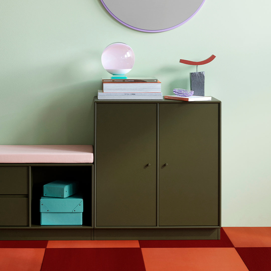 Modern 2-Door Lacquered Cabinet with Plinth Base - Stylish Storage Solution for Living Room, Bedroom & Office Organization