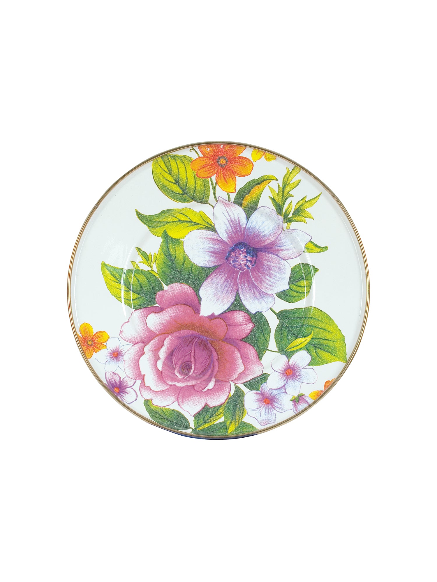 Flower Market Salad Plate - Elegant Floral Design Ceramic Dinnerware for Home & Restaurant Use - Perfect for Salads, Appetizers, and Party Serving