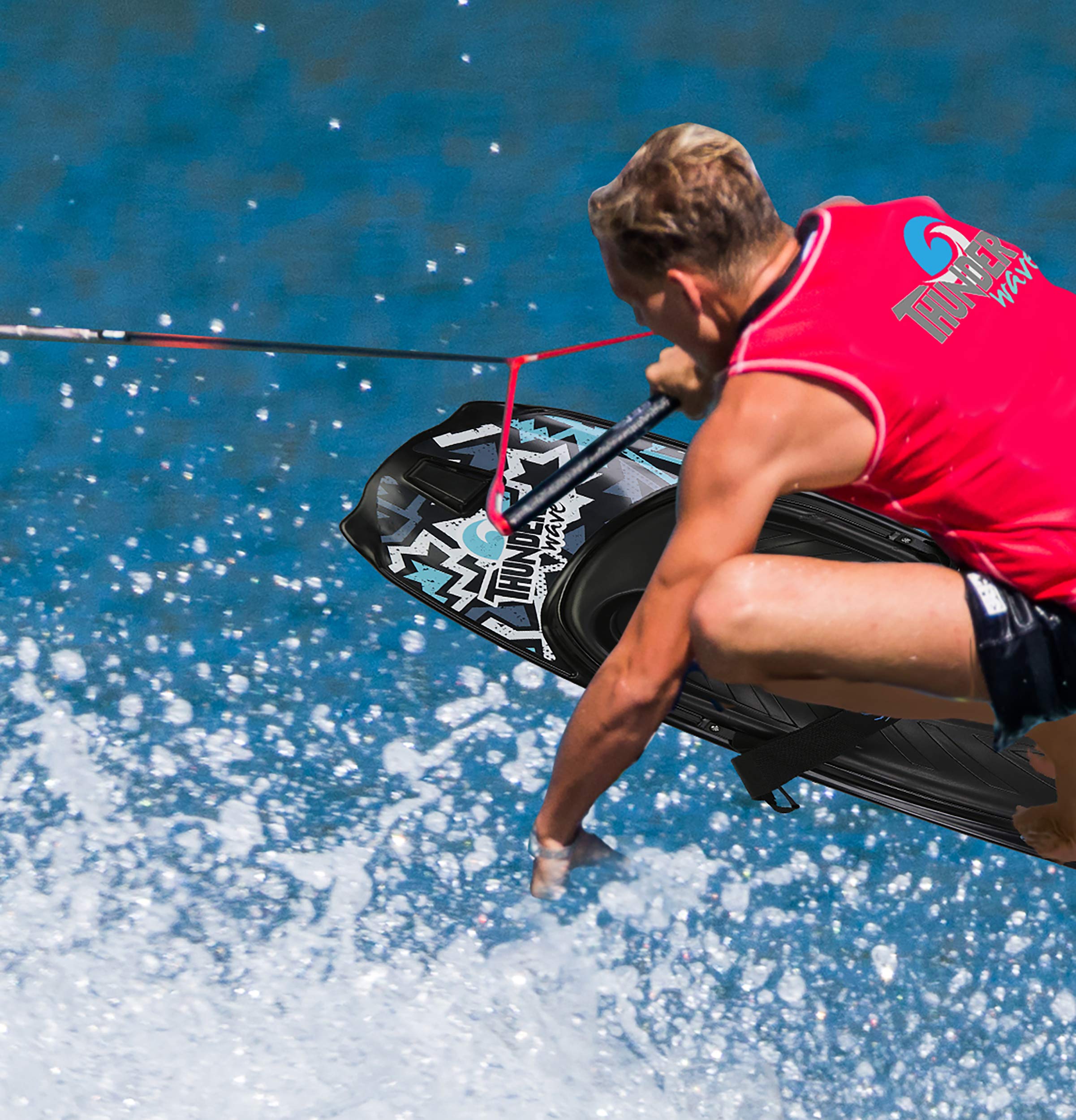 SereneLife Water Sport Kneeboard with Hook for Kids & Adults - Adjustable Strap Kneeboard for Boating, Wakeboarding, Knee Surfing & Water Sports - Perfect for Lakes, Rivers & Ocean Fun